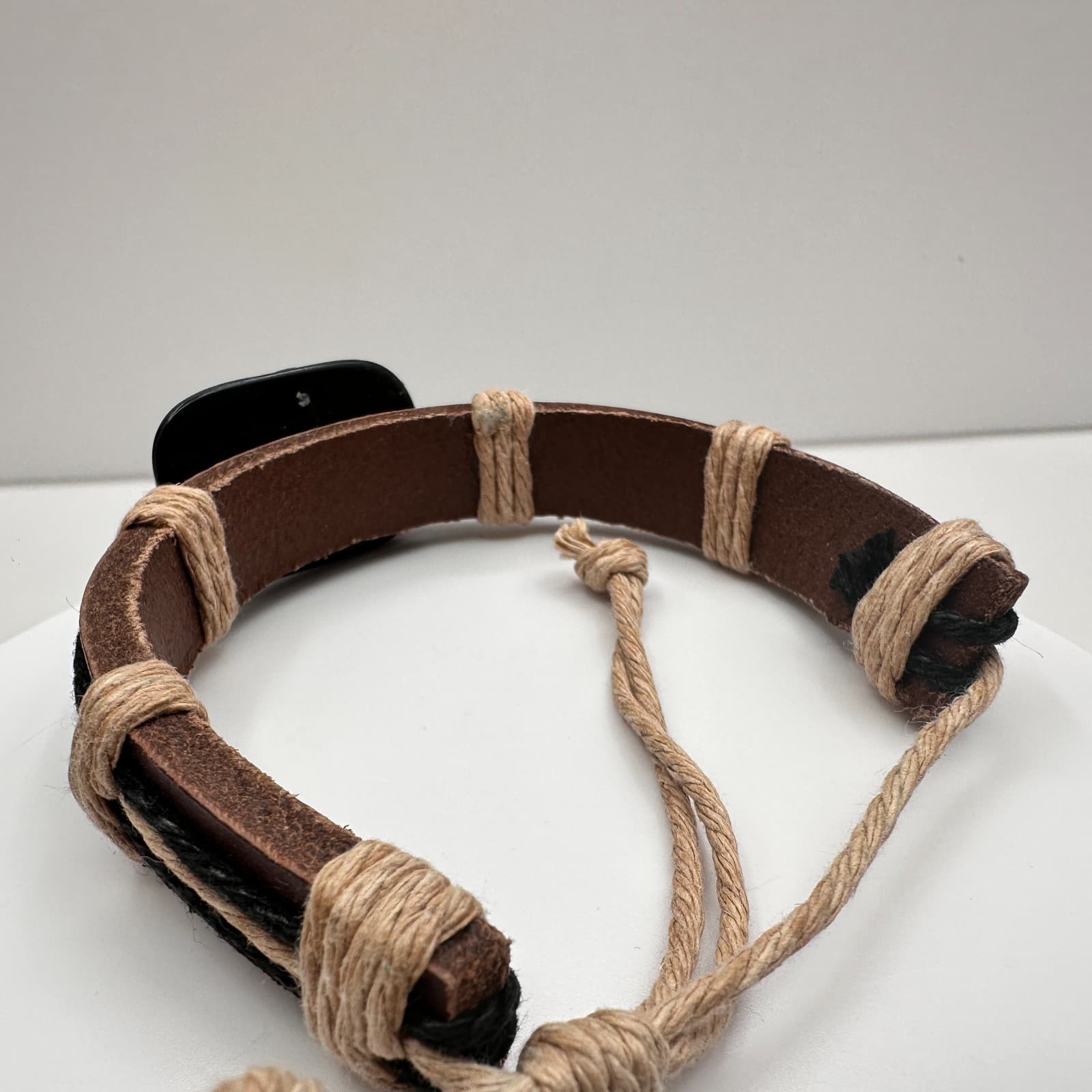 Vintage 90s Hawaii Leather Wrap Bracelet Rope Boho Women's Classic Jewelry - Thumbnail 8