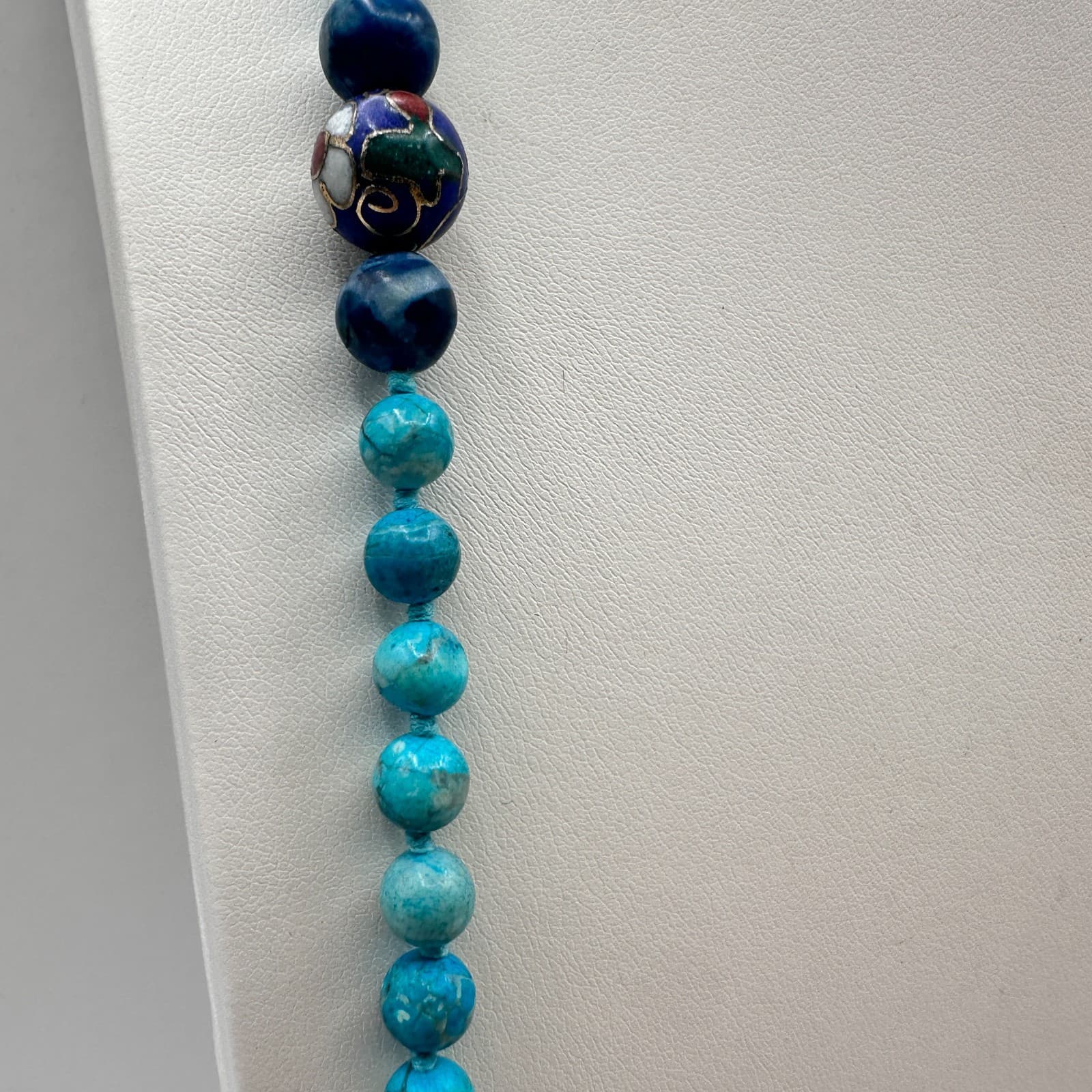 Vintage 80s Floral Beaded Necklace Statement Women's Classic Fashion Jewelry - Thumbnail 3