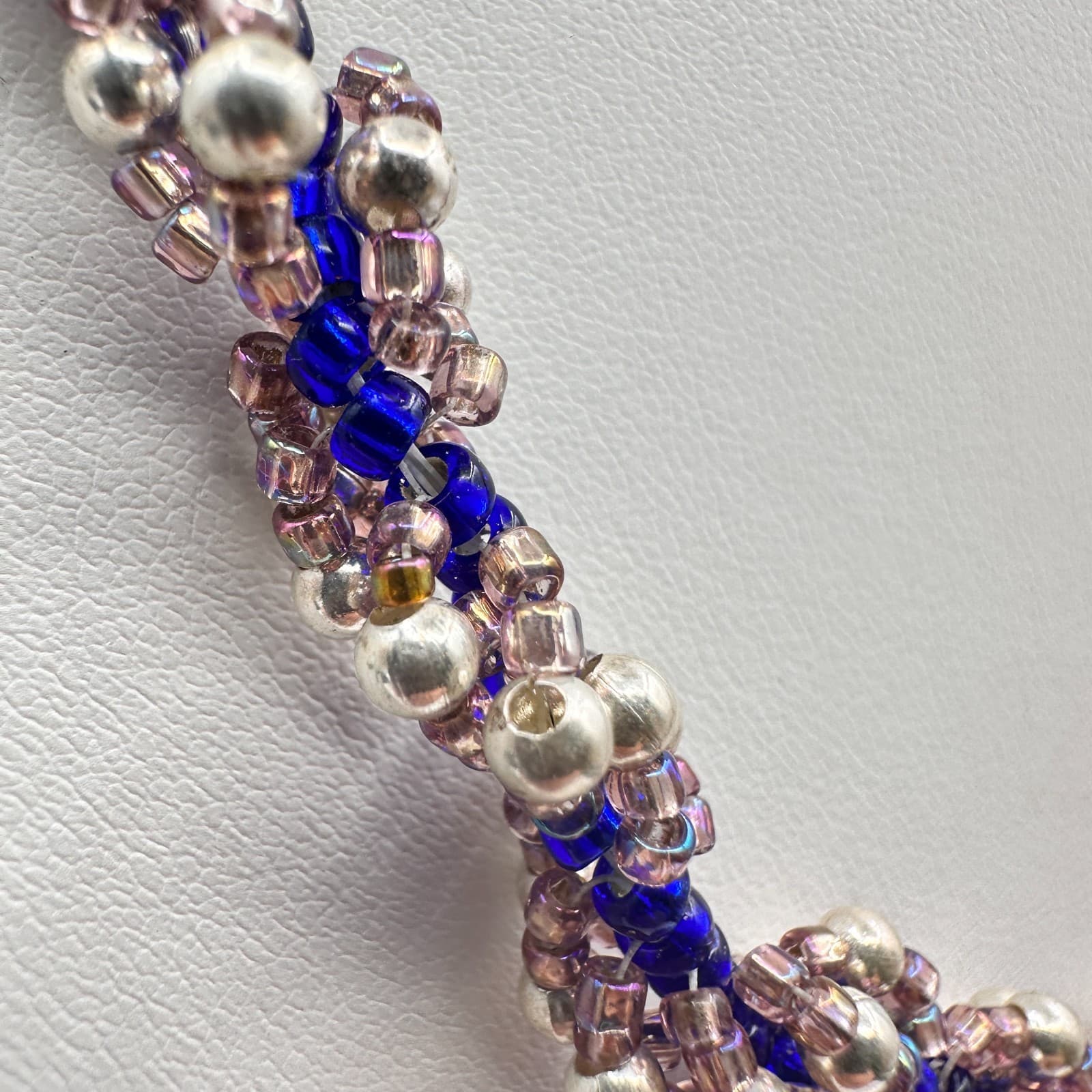 Vintage 90s Twisted Seed Beaded Necklace Boho Women's Classic Fashion Jewelry - Thumbnail 2