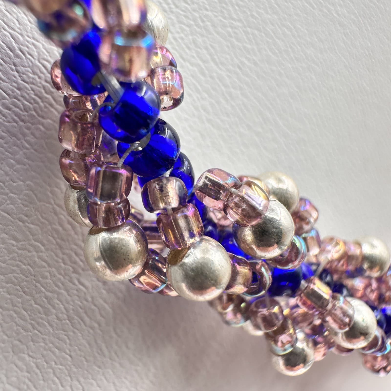 Vintage 90s Twisted Seed Beaded Necklace Boho Women's Classic Fashion Jewelry - Thumbnail 3