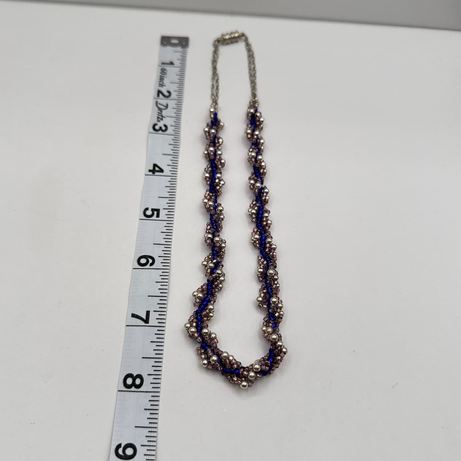 Vintage 90s Twisted Seed Beaded Necklace Boho Women's Classic Fashion Jewelry - Thumbnail 7