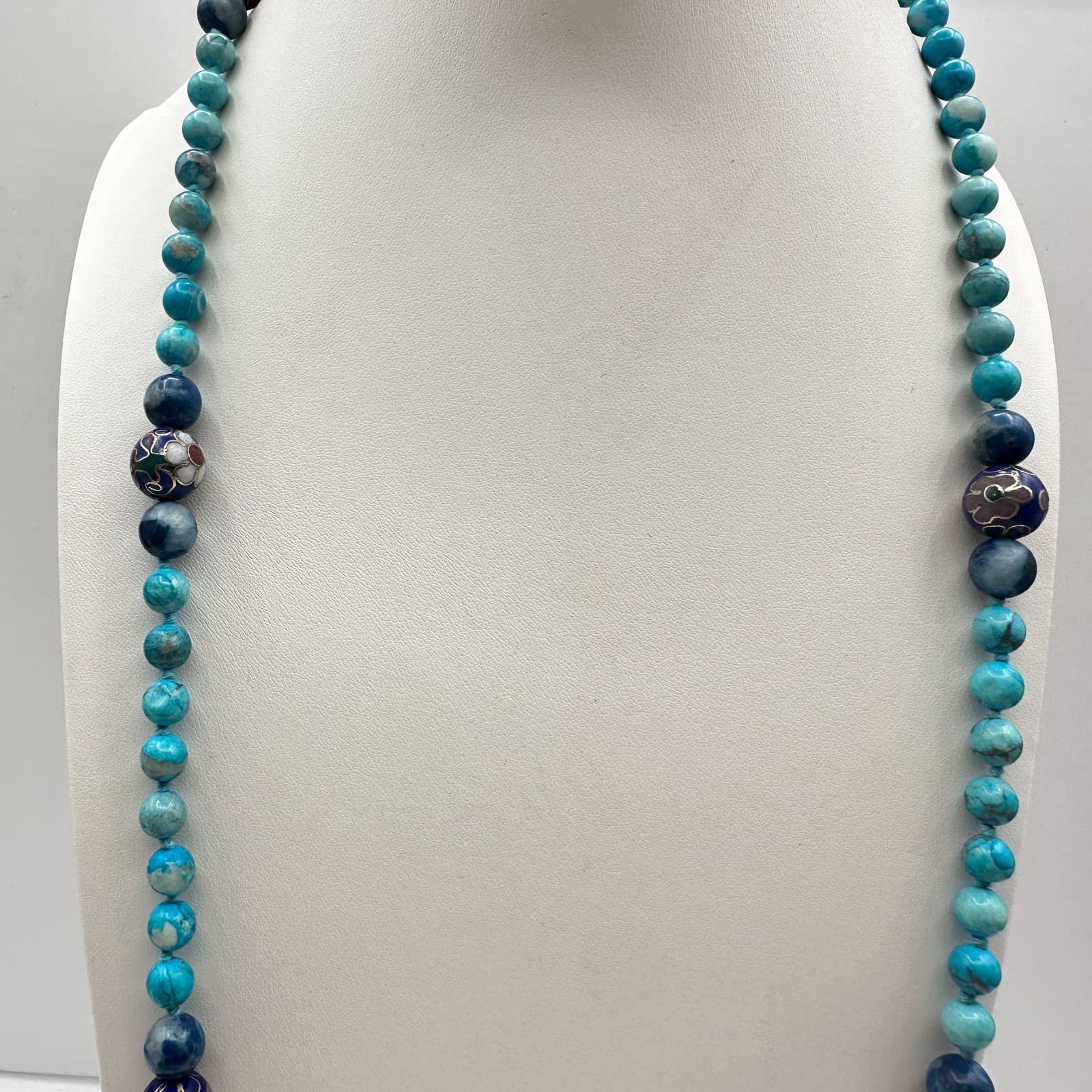 Vintage 80s Floral Beaded Necklace Statement Women's Classic Fashion Jewelry - Thumbnail 7