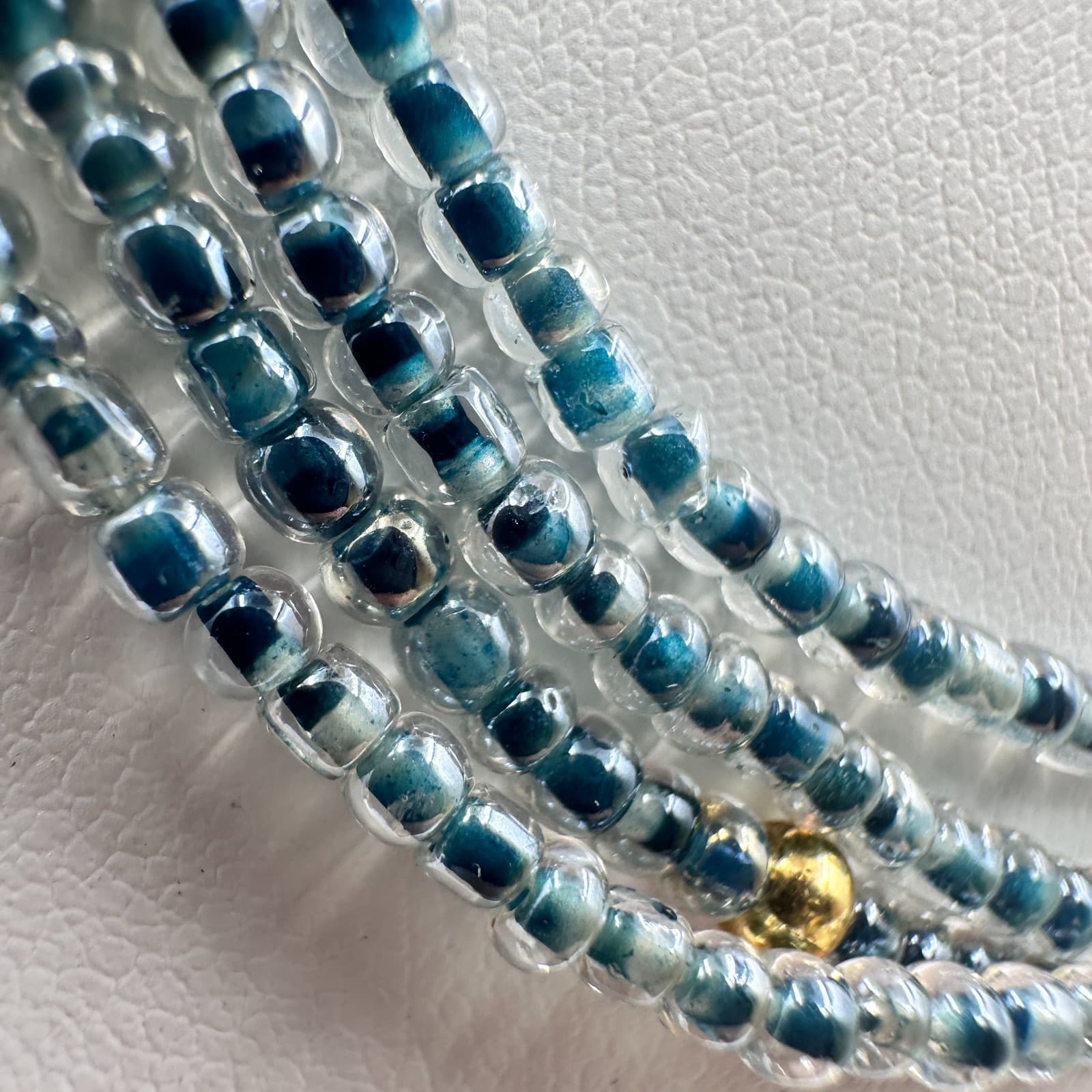 Vintage 90s Multi-Strand Seed Beaded Necklace Women's Classic Fashion Jewelry - Thumbnail 5