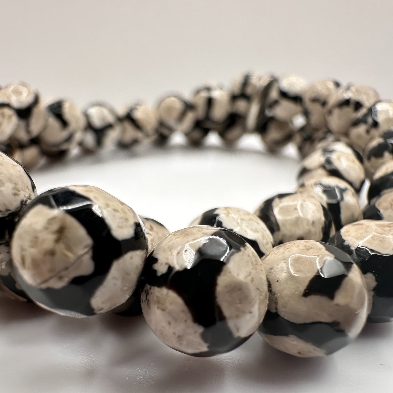 Vintage 80s Silver Tone Double Strand Beaded Bracelet Charm Women's Jewelry - Thumbnail 5