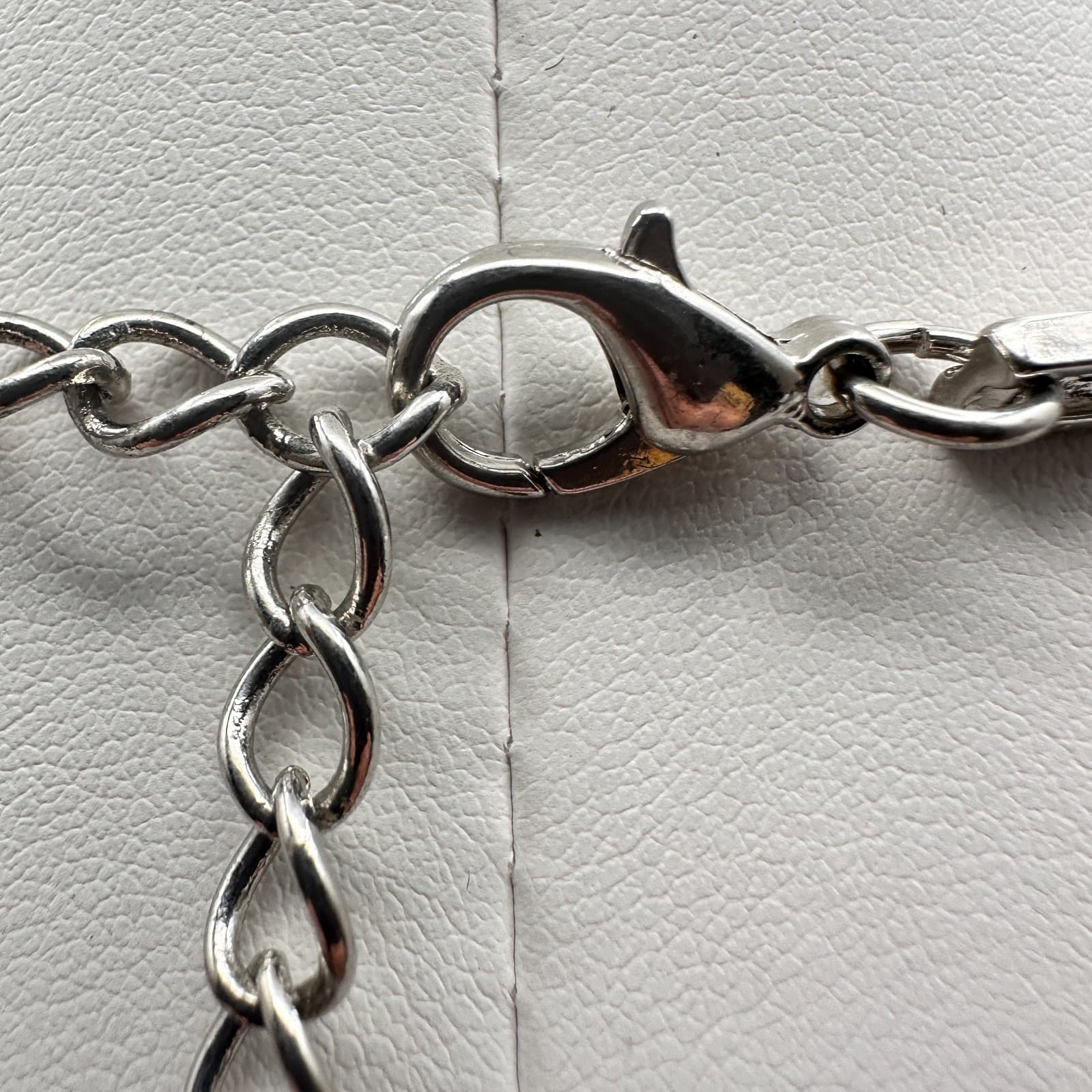 Vintage 90s Silver Tone Clear Rhinestone Statement Bib Necklace Women's Jewelry - Thumbnail 10