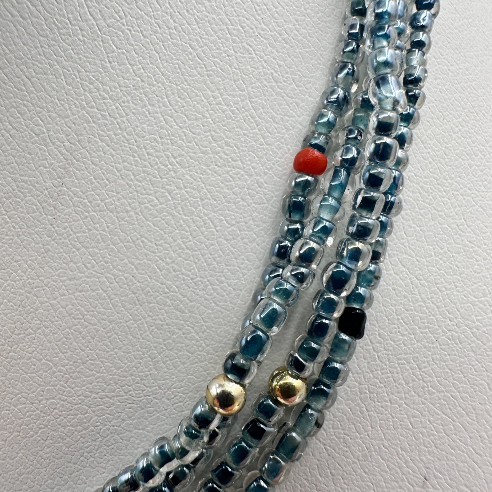 Vintage 90s Multi-Strand Seed Beaded Necklace Women's Classic Fashion Jewelry - Thumbnail 6