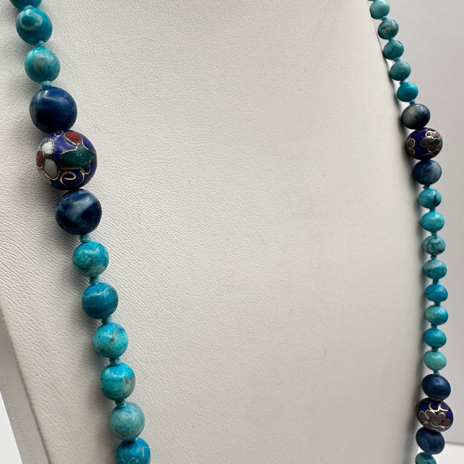 Vintage 80s Floral Beaded Necklace Statement Women's Classic Fashion Jewelry - Thumbnail 5