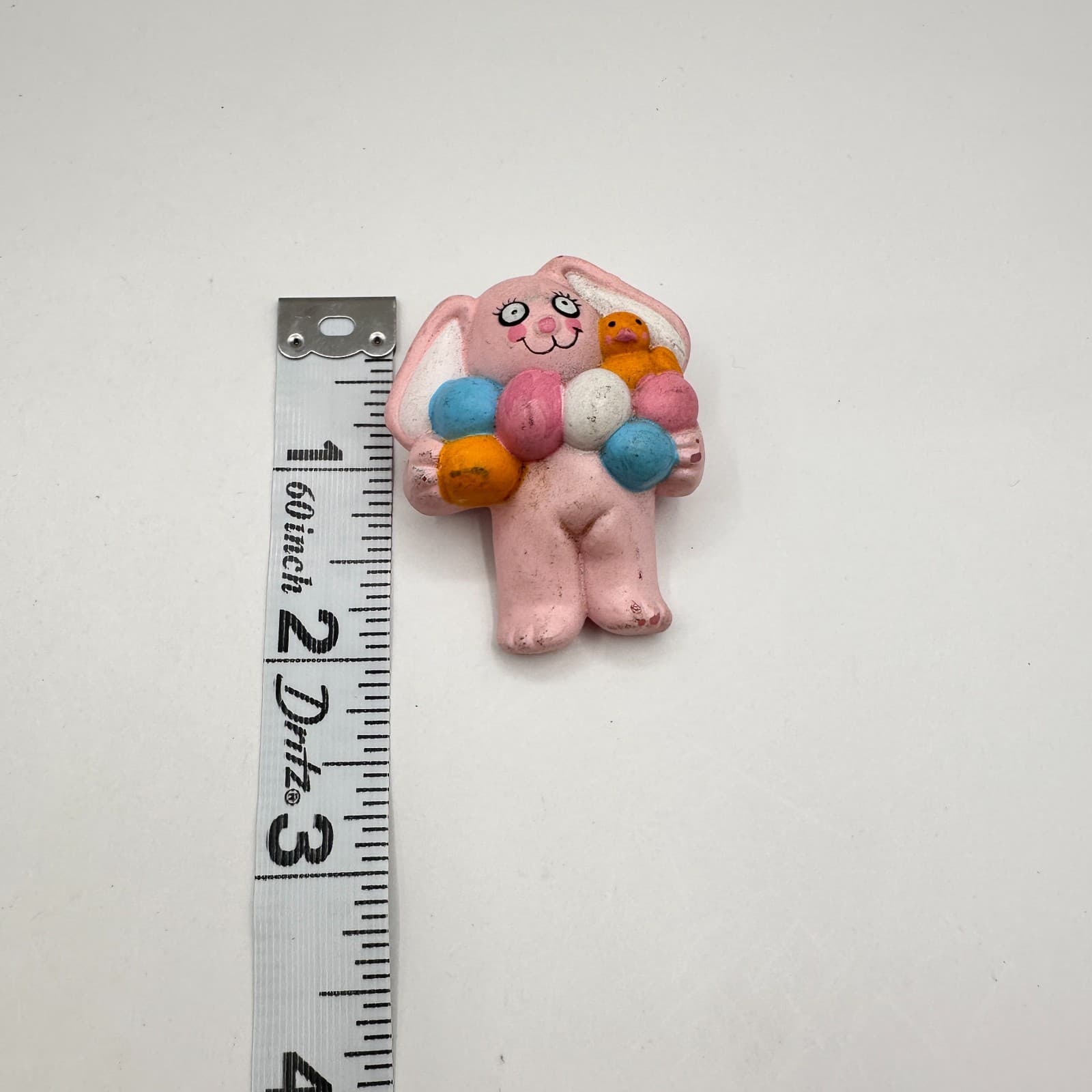 Vintage 80s Easter Unlimited Pink Bunny Rabbit Brooch Duck Eggs Pastel Jewelry - Thumbnail 6