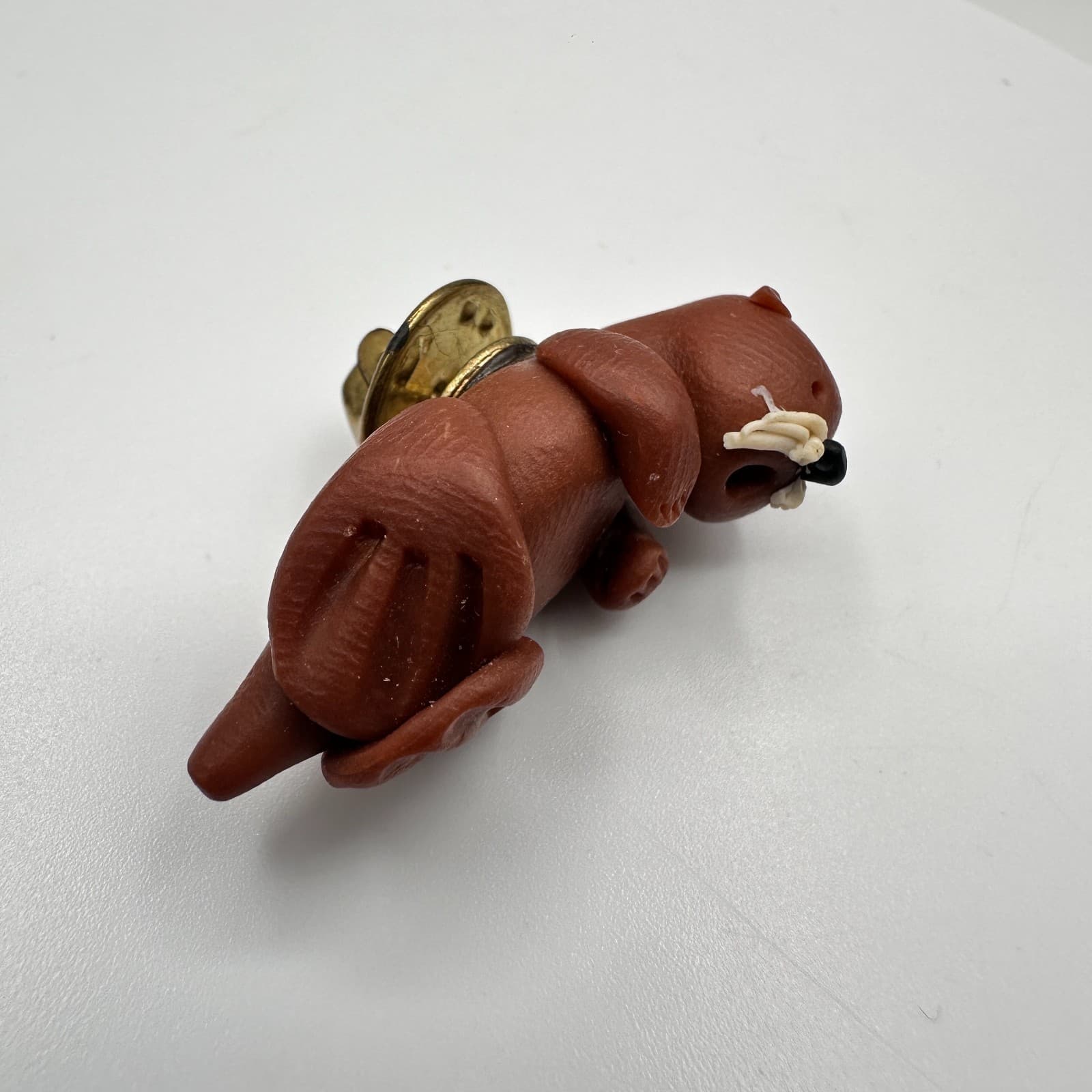 Vintage 80s Walrus Lapel Pin Straightner Retro Women's Classic Fashion Jewelry - Thumbnail 3