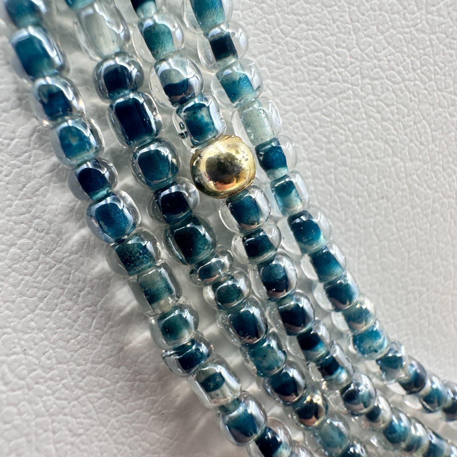 Vintage 90s Multi-Strand Seed Beaded Necklace Women's Classic Fashion Jewelry - Thumbnail 4