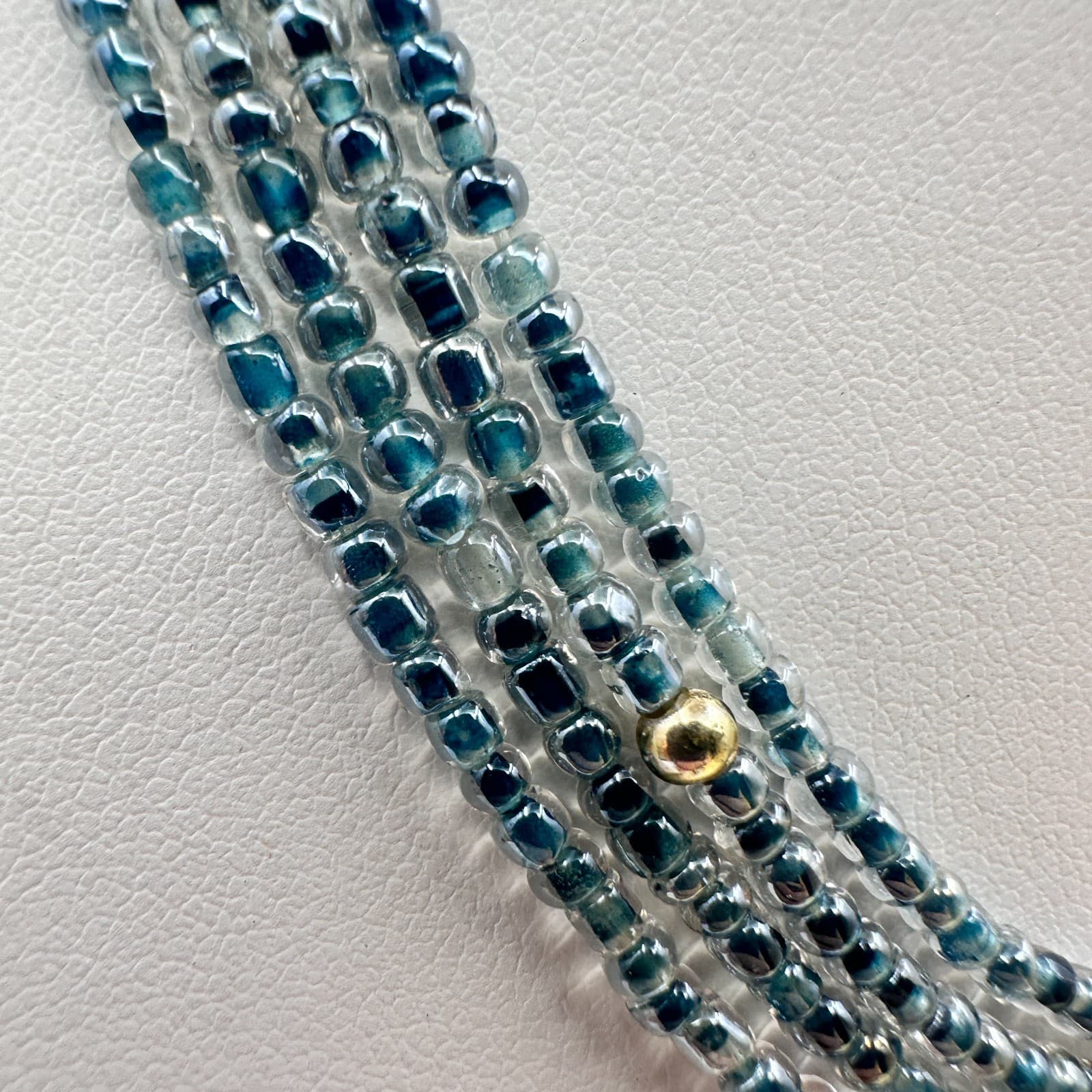 Vintage 90s Multi-Strand Seed Beaded Necklace Women's Classic Fashion Jewelry - Thumbnail 3