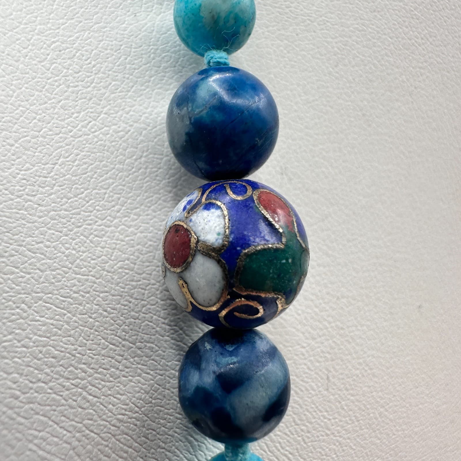 Vintage 80s Floral Beaded Necklace Statement Women's Classic Fashion Jewelry - Thumbnail 4