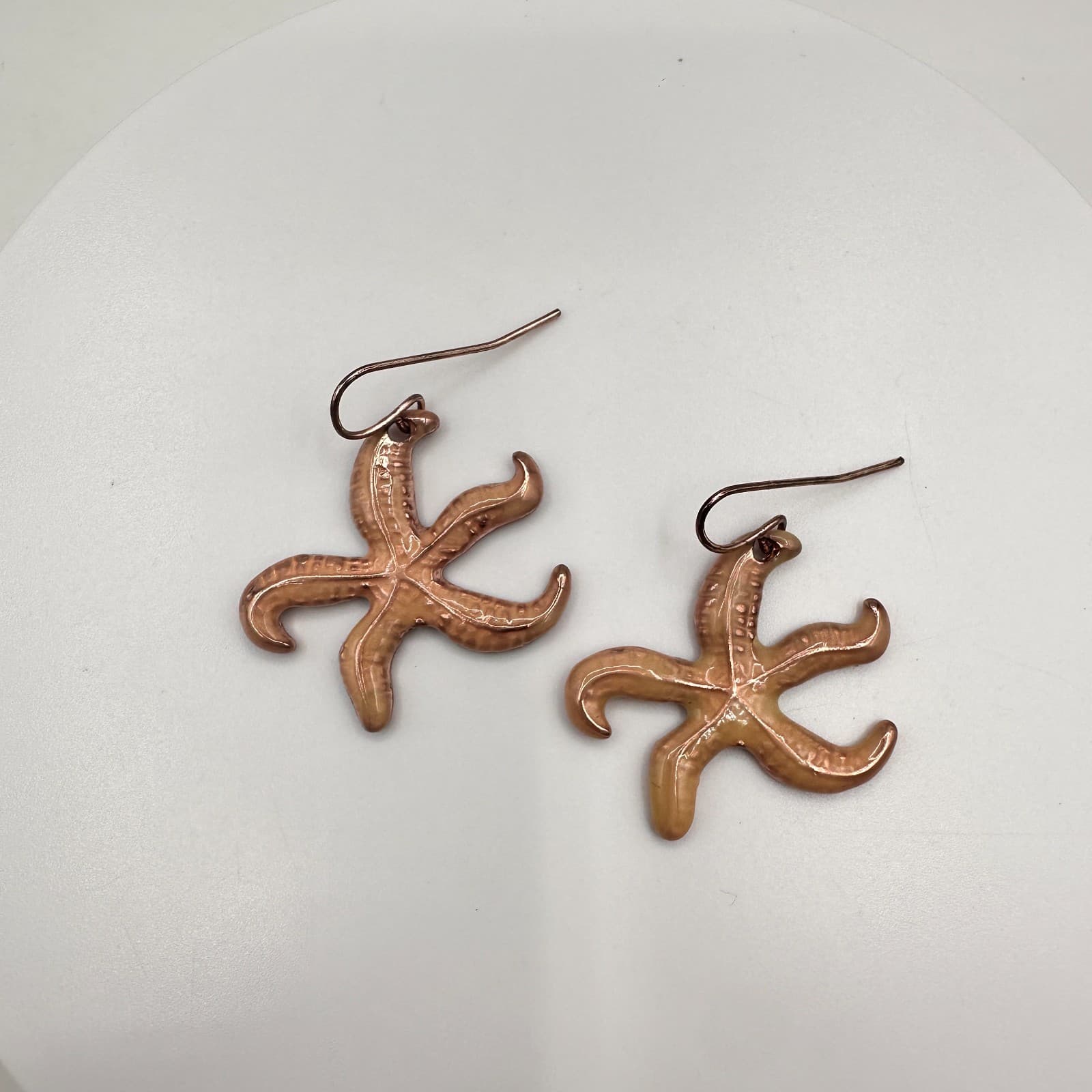 Vintage 90s Starfish Dangle Earrings Retro Women's Classic Fashion Jewelry - Thumbnail 2
