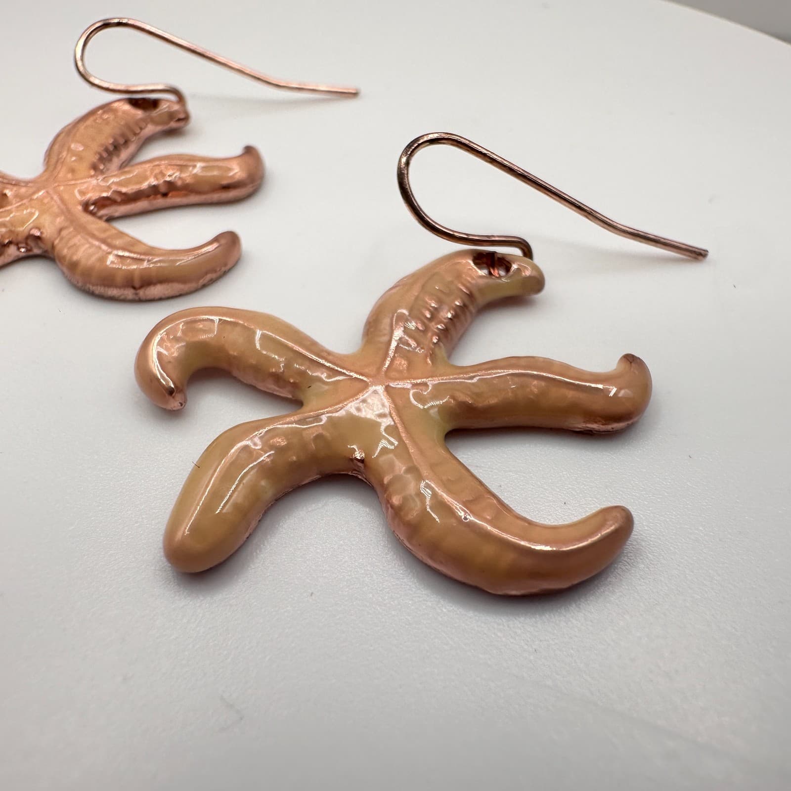 Vintage 90s Starfish Dangle Earrings Retro Women's Classic Fashion Jewelry - Thumbnail 6