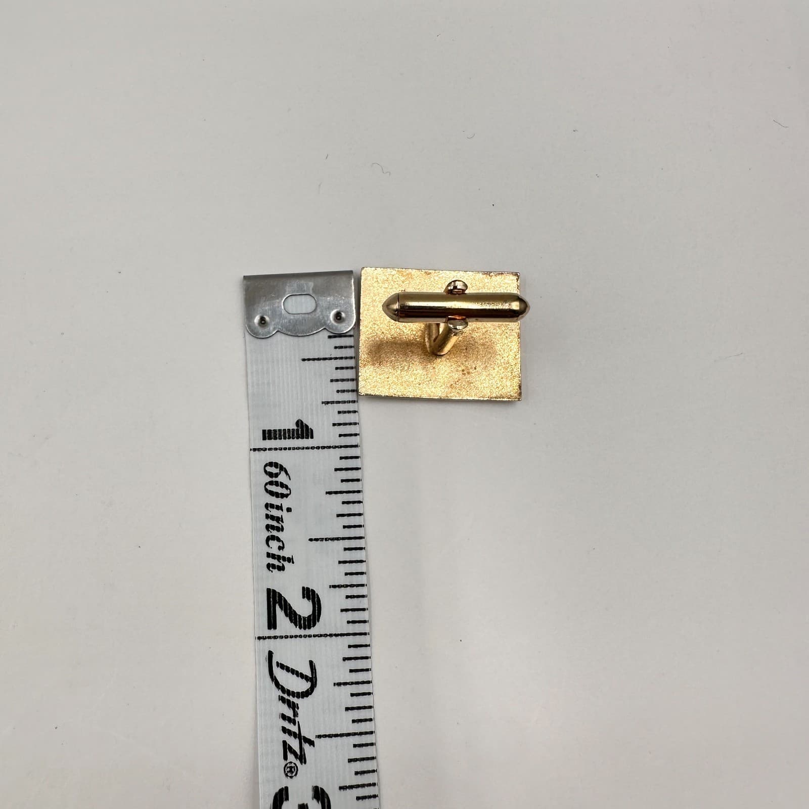 Vintage 80s Gold Tone Cufflinks Blue Green Enamel Peacock Eye Abstract Jewelry - Thumbnail 6