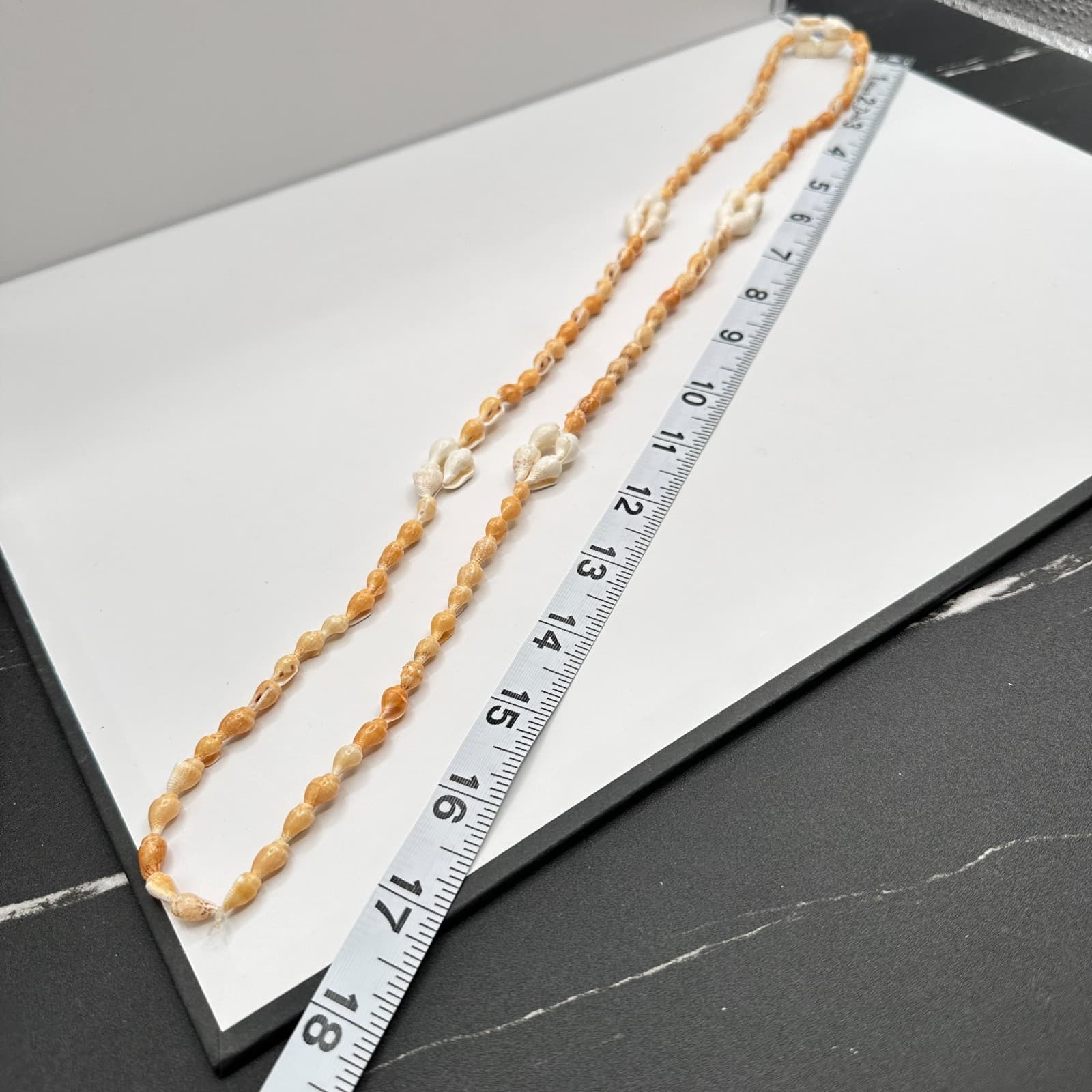 Vintage 80s 90s Double Strand Sea Shell Necklace Boho Beach Women's Jewelry - Thumbnail 7