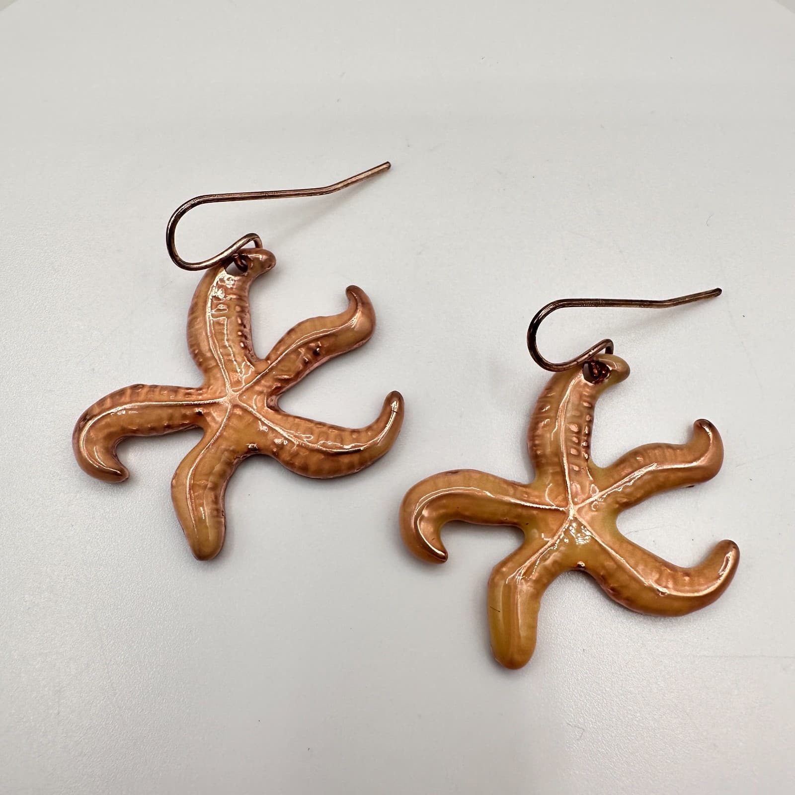 Vintage 90s Starfish Dangle Earrings Retro Women's Classic Fashion Jewelry - Thumbnail 3