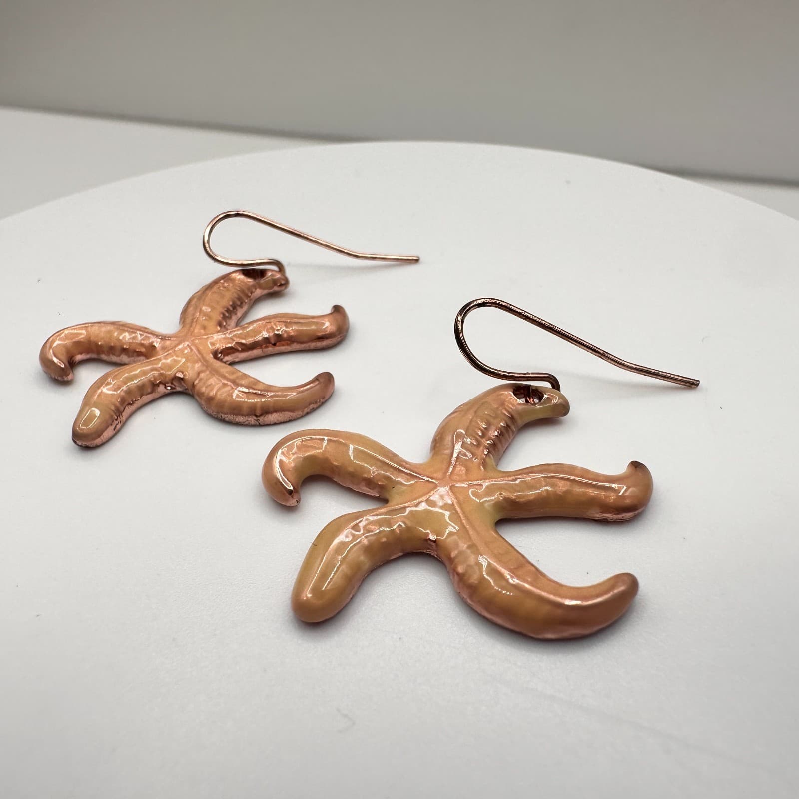 Vintage 90s Starfish Dangle Earrings Retro Women's Classic Fashion Jewelry - Thumbnail 4