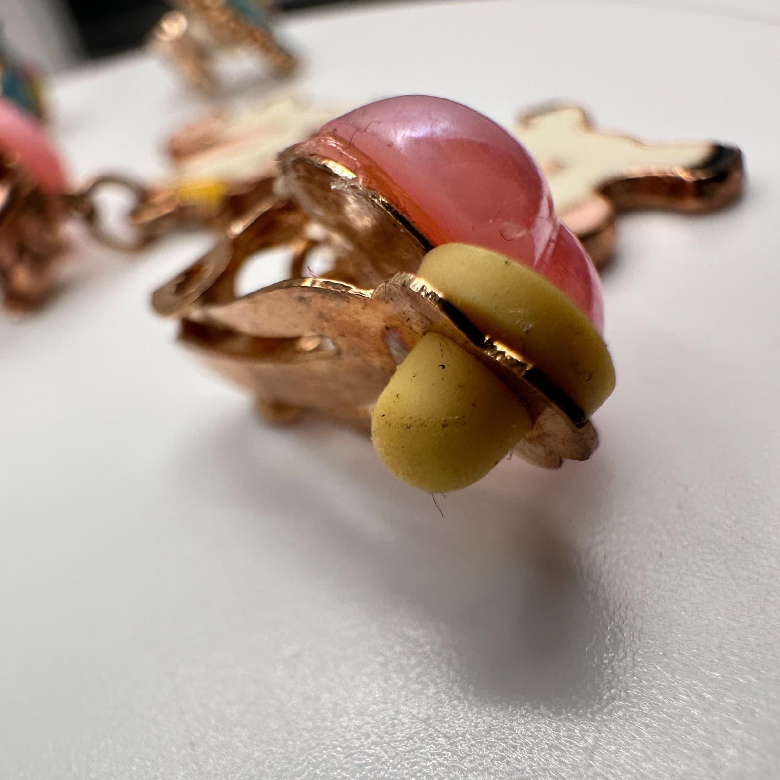 Vintage 90s Jewelry Lot 4 Pair Clip On Earrings Unicorn Rainbow Ice Cream Pink - Thumbnail 10