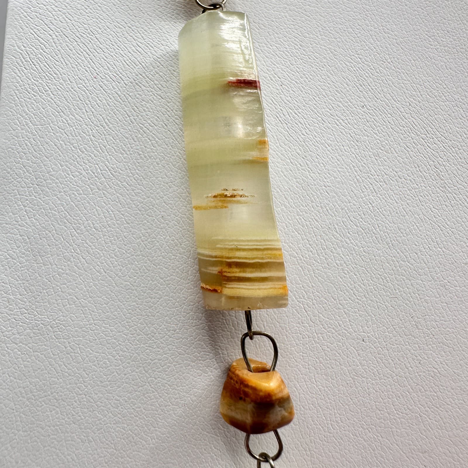 Vintage 90s Boho Hand Carved Abstract Pendant Necklace Statement Women's Jewelry - Thumbnail 5