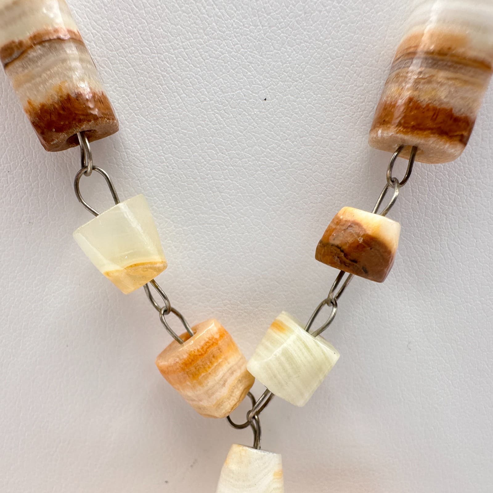 Vintage 90s Boho Hand Carved Abstract Pendant Necklace Statement Women's Jewelry - Thumbnail 3