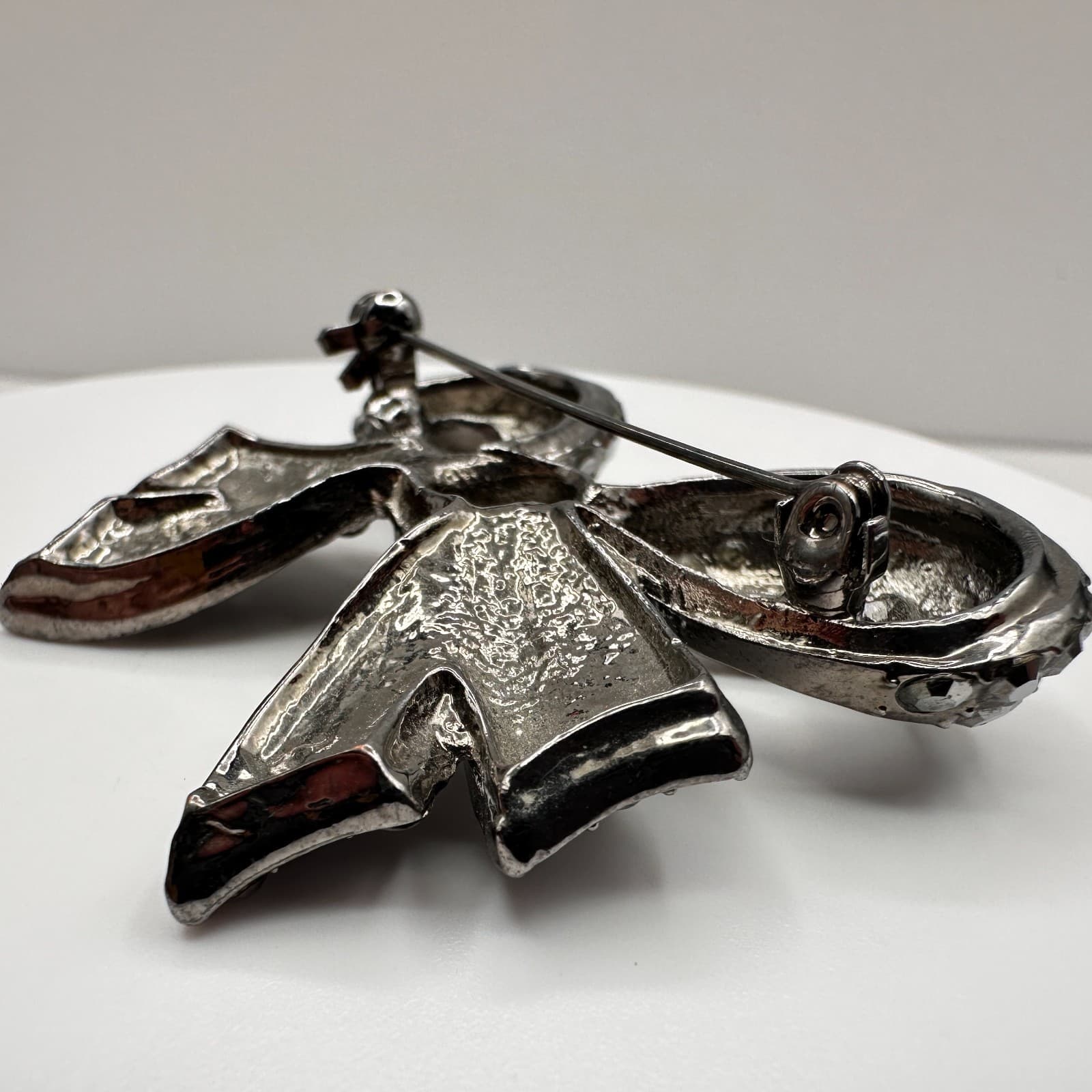 Vintage 90s Bow Brooch Pin Boho Retro Women's Classic Fashion Jewelry - Thumbnail 9