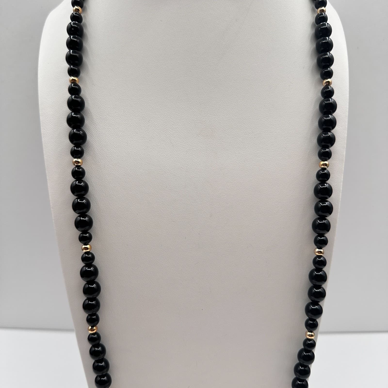 Vintage 90s Multi Strand Seed Beaded Necklace Gold Tone Women's Classic Jewelry - Thumbnail 2