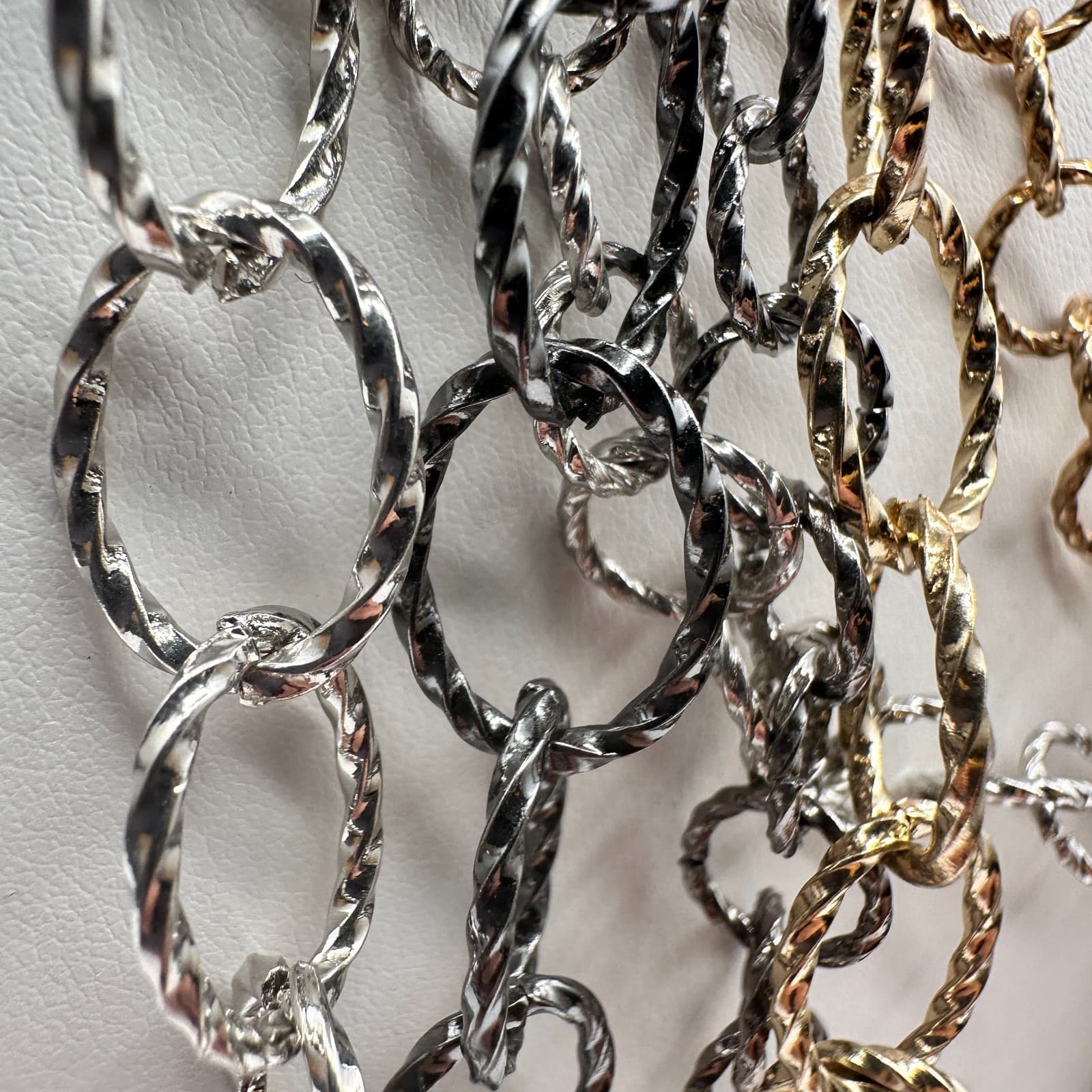 Vintage 90s Multi Strand Link Necklace Boho Women's Classic Fashion Jewelry - Thumbnail 4