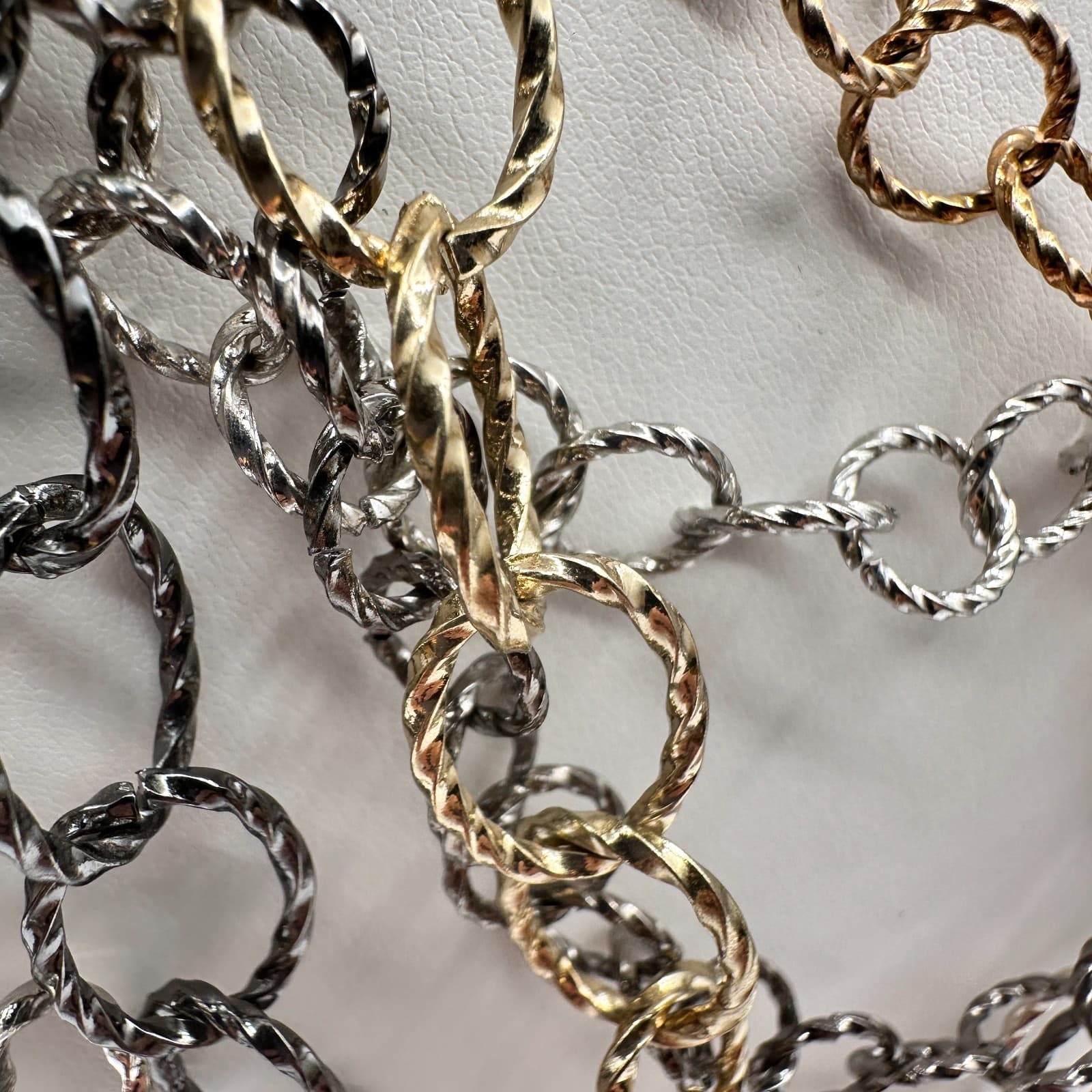 Vintage 90s Multi Strand Link Necklace Boho Women's Classic Fashion Jewelry - Thumbnail 6