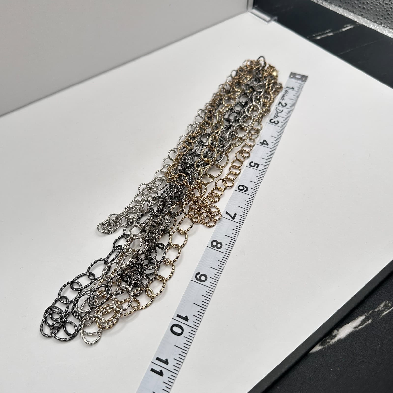 Vintage 90s Multi Strand Link Necklace Boho Women's Classic Fashion Jewelry - Thumbnail 10