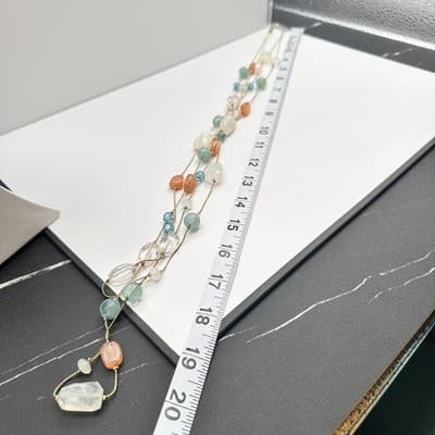 Vintage Y2K Multi-Strand Beaded Necklace Gold Tone Statement Women's Jewelry - Thumbnail 10