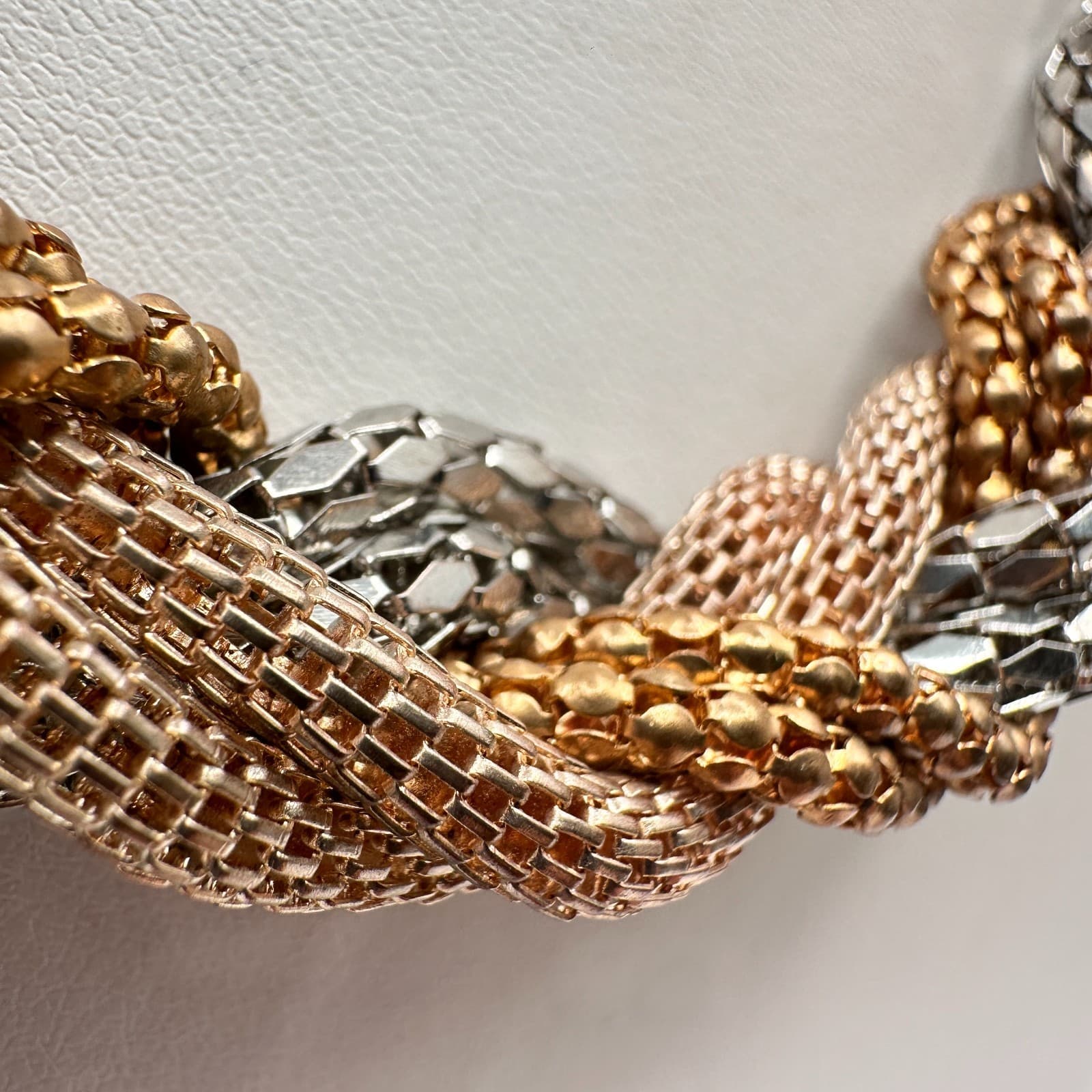 Vintage Y2K Multi Stand Twisted Mesh Statement Necklace Chunky Women's Jewelry - Thumbnail 5