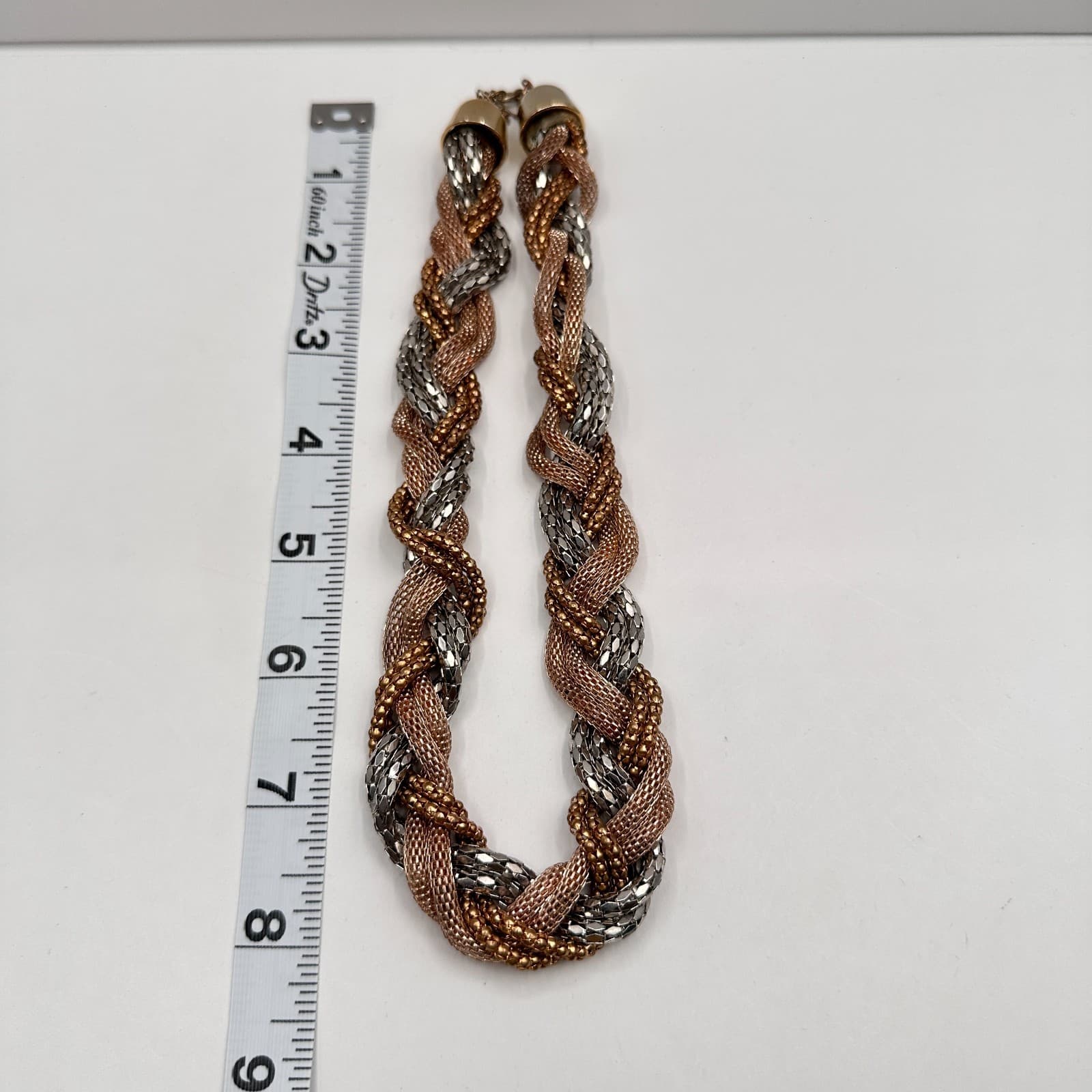 Vintage Y2K Multi Stand Twisted Mesh Statement Necklace Chunky Women's Jewelry - Thumbnail 8