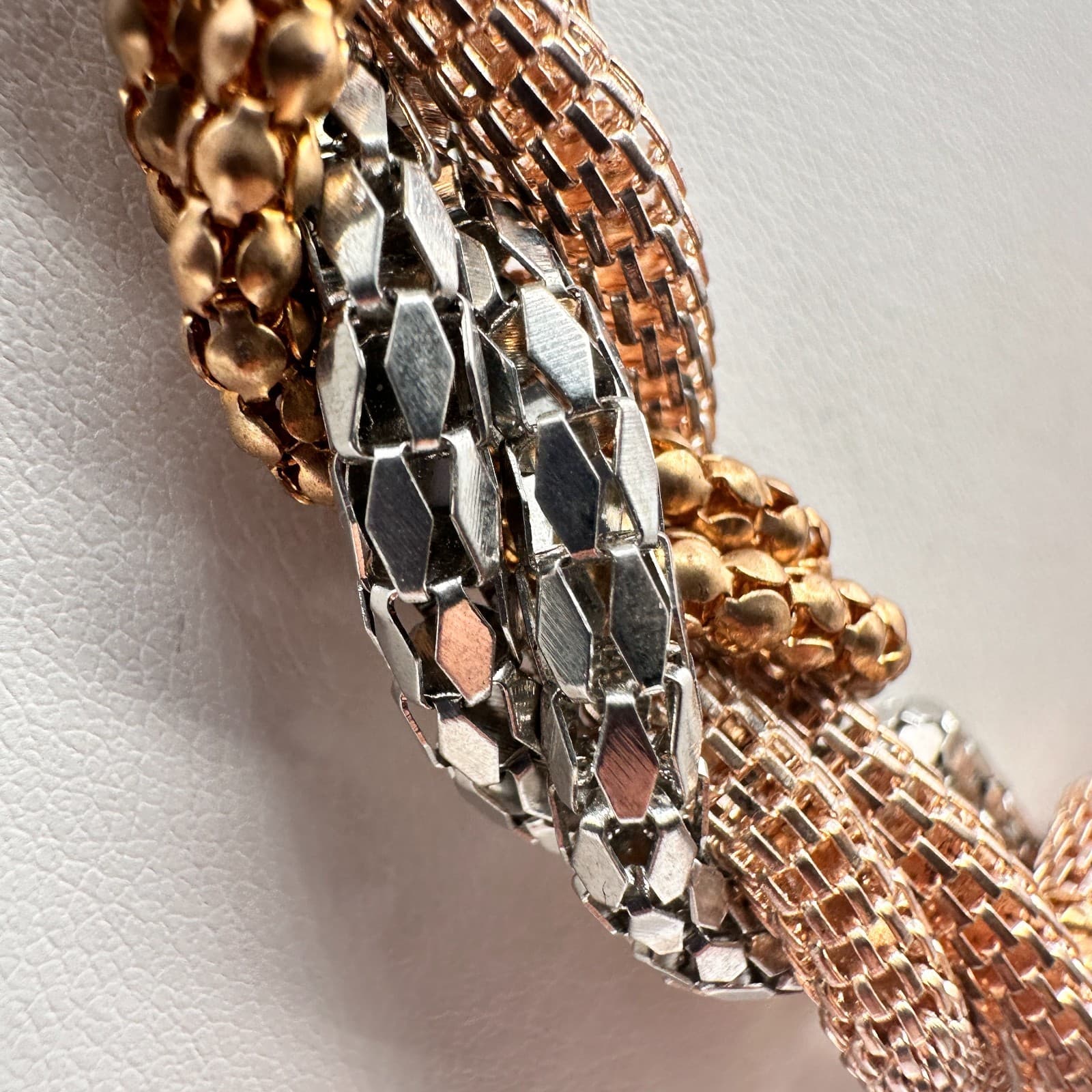 Vintage Y2K Multi Stand Twisted Mesh Statement Necklace Chunky Women's Jewelry - Thumbnail 4