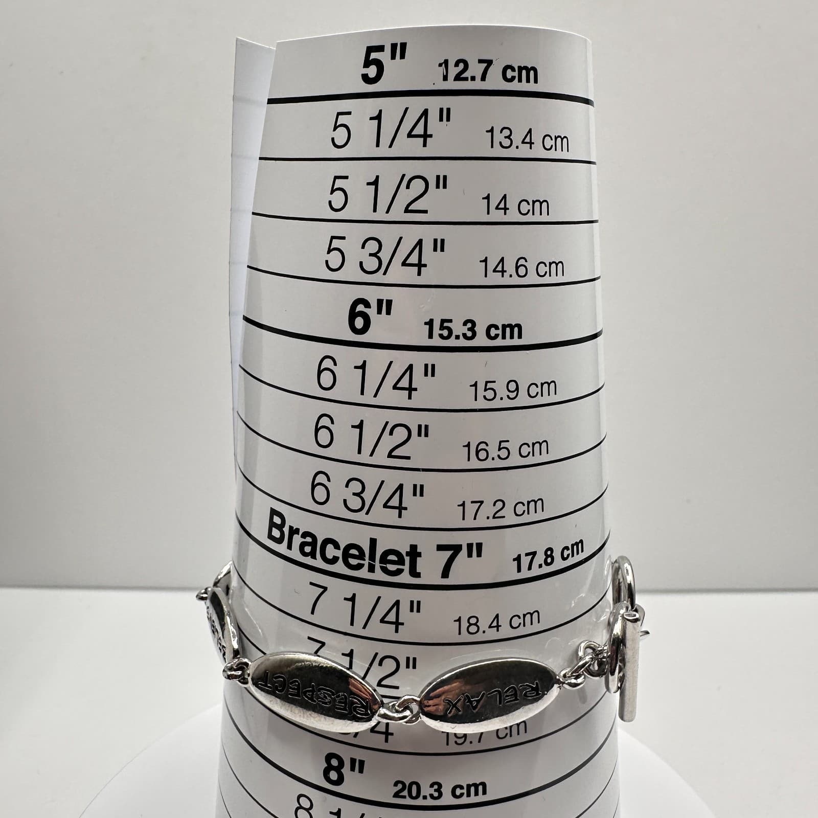 Vintage Y2K Silver Tone Reversible Inspirational Words Bracelet Engraved Jewelry - Thumbnail 7