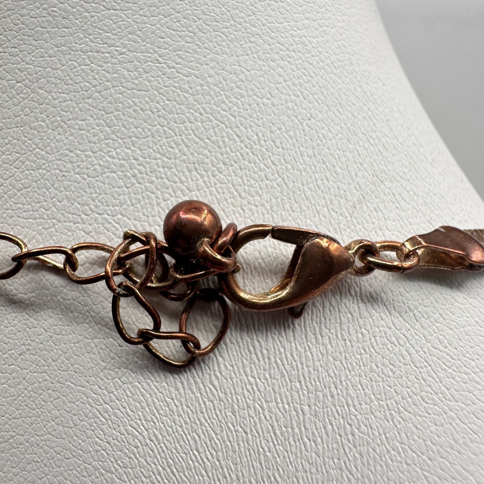 Vintage Y2K Copper Tone Herringbone Chain Necklace Choker Women's Jewelry - Thumbnail 6