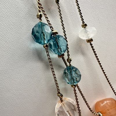 Vintage Y2K Multi-Strand Beaded Necklace Gold Tone Statement Women's Jewelry - Thumbnail 4