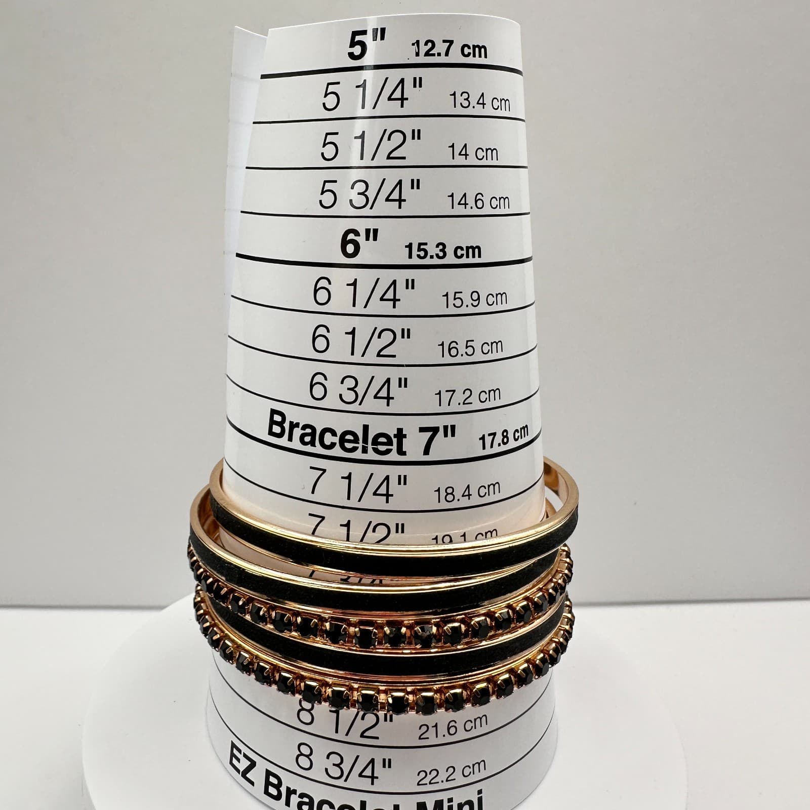 Vintage 90s Gold Tone Bracelet Set Black Velvet Rhinestone Women's Jewelry - Thumbnail 8