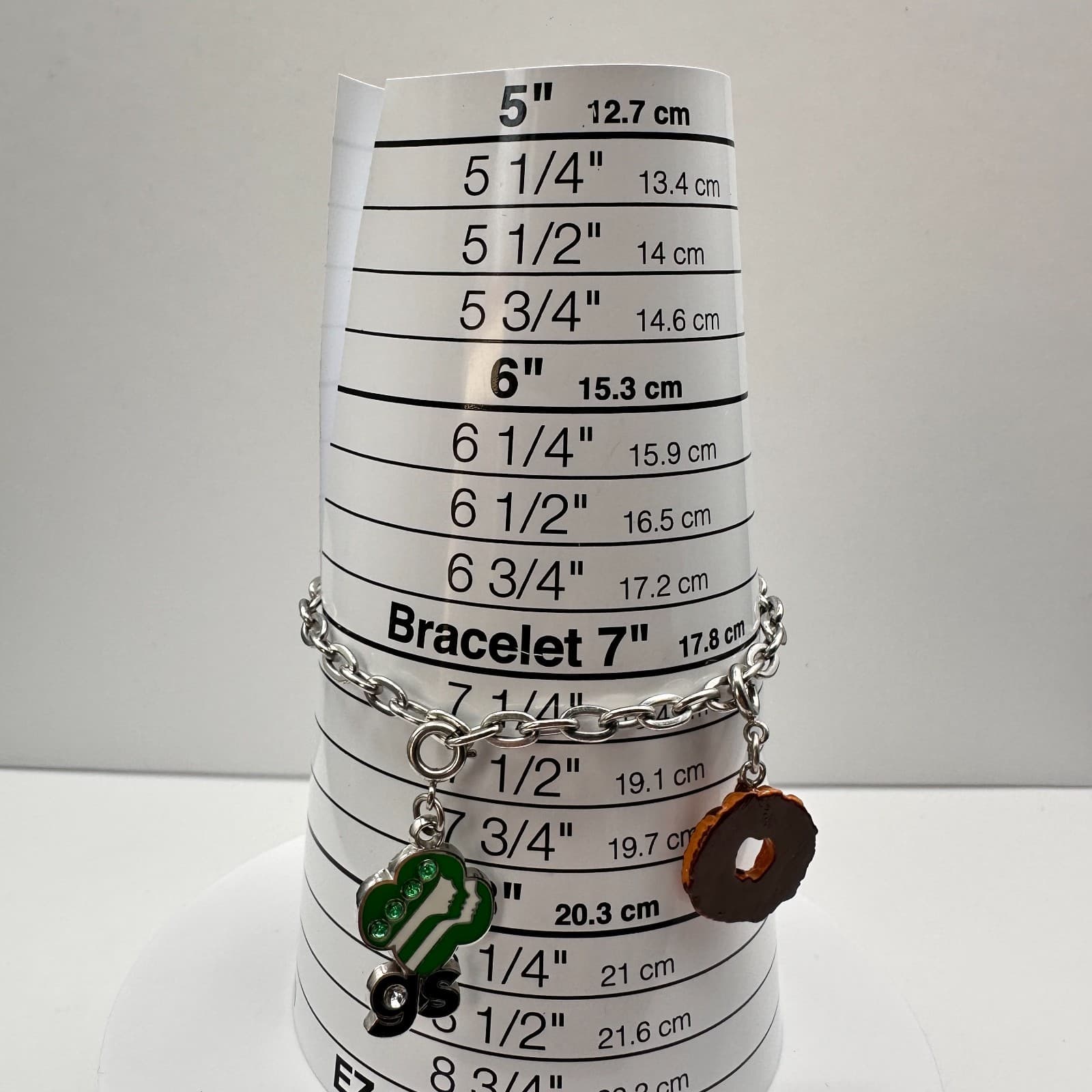 Vintage Y2K CHARM IT! Girl Scouts Bracelet Samoas Cookie Trefoil Rhinestone - Thumbnail 11