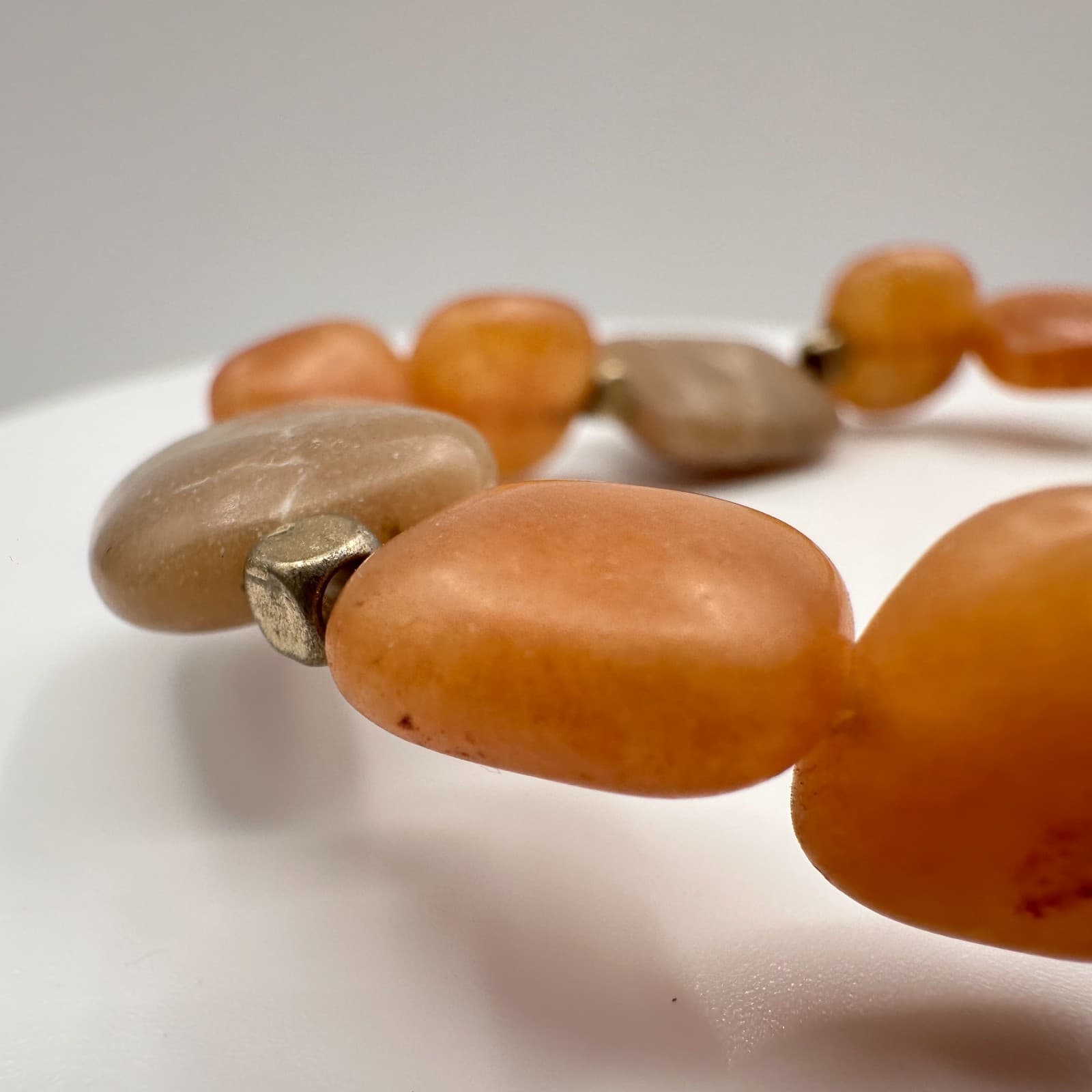 Vintage 90s Chunky Stone Stretch Bracelet Boho Statement Women's Classic Jewelry - Thumbnail 4