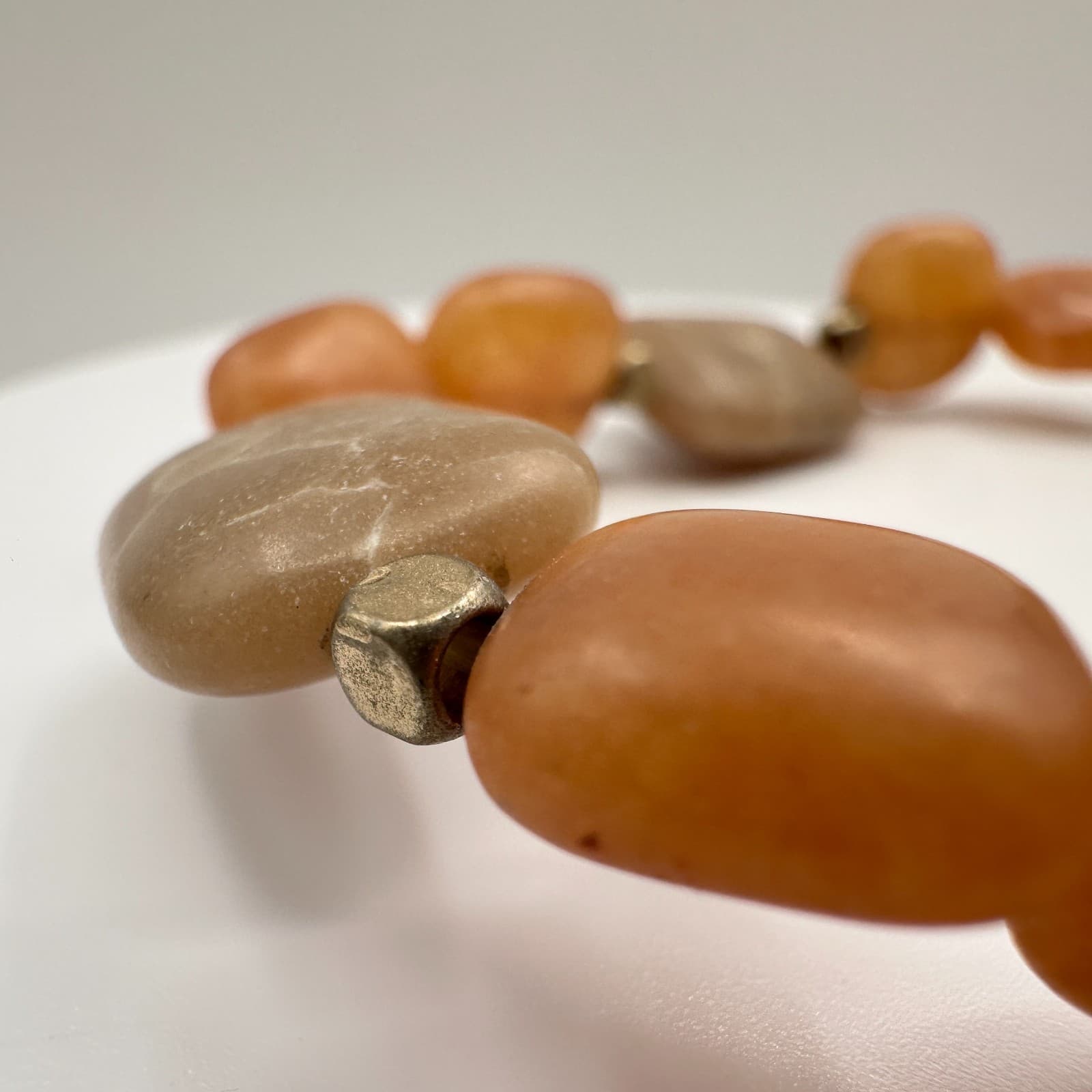 Vintage 90s Chunky Stone Stretch Bracelet Boho Statement Women's Classic Jewelry - Thumbnail 5