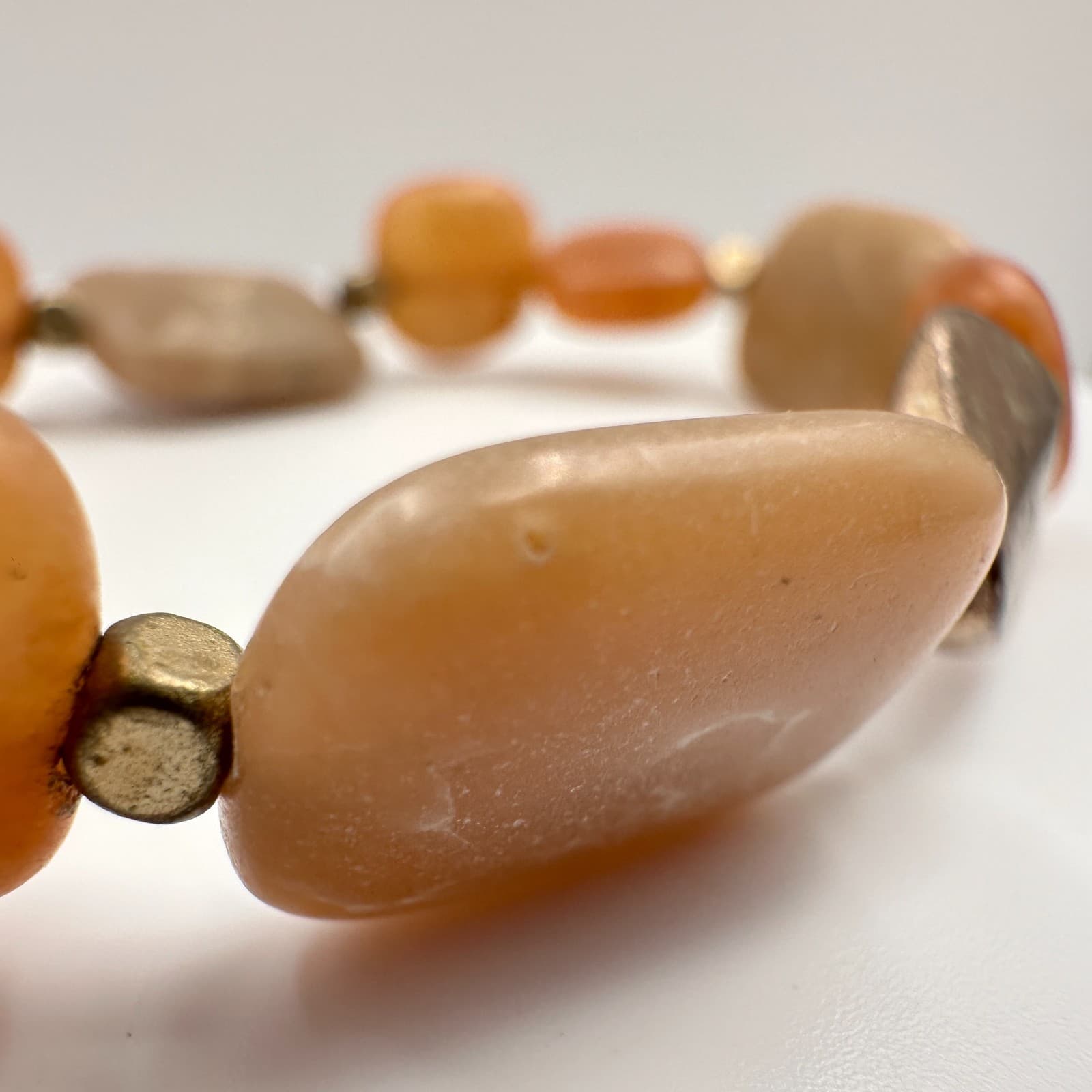 Vintage 90s Chunky Stone Stretch Bracelet Boho Statement Women's Classic Jewelry - Thumbnail 6