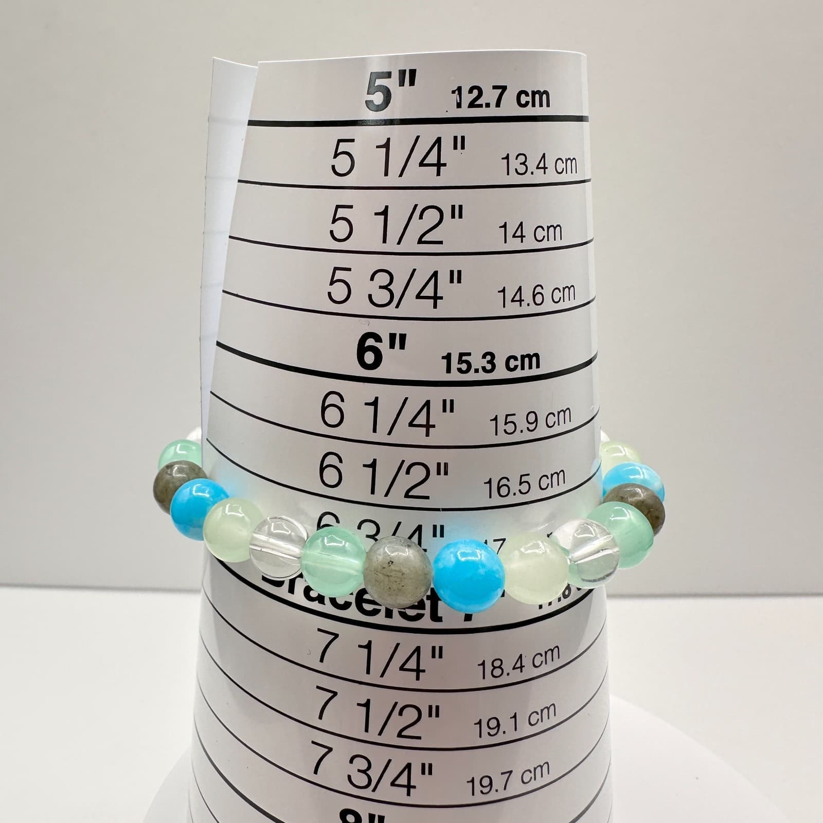 Vintage 90s Beaded Natural Gemstones Stretch Bracelet Women's Classic Jewelry - Thumbnail 7