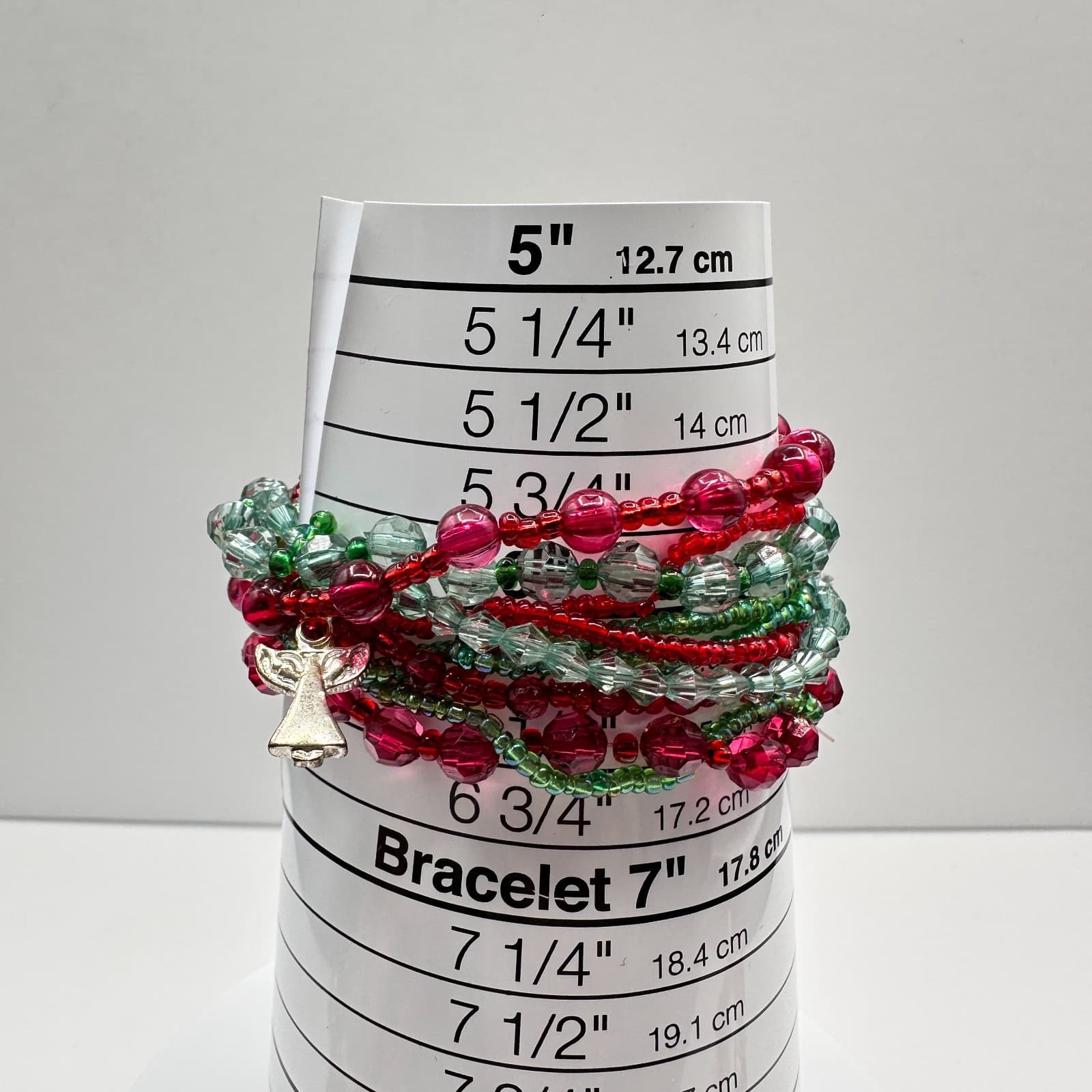 Vintage 80s Christmas Multicoloured Jingle Beaded Bracelet Sets Necklace Jewelry - Thumbnail 13