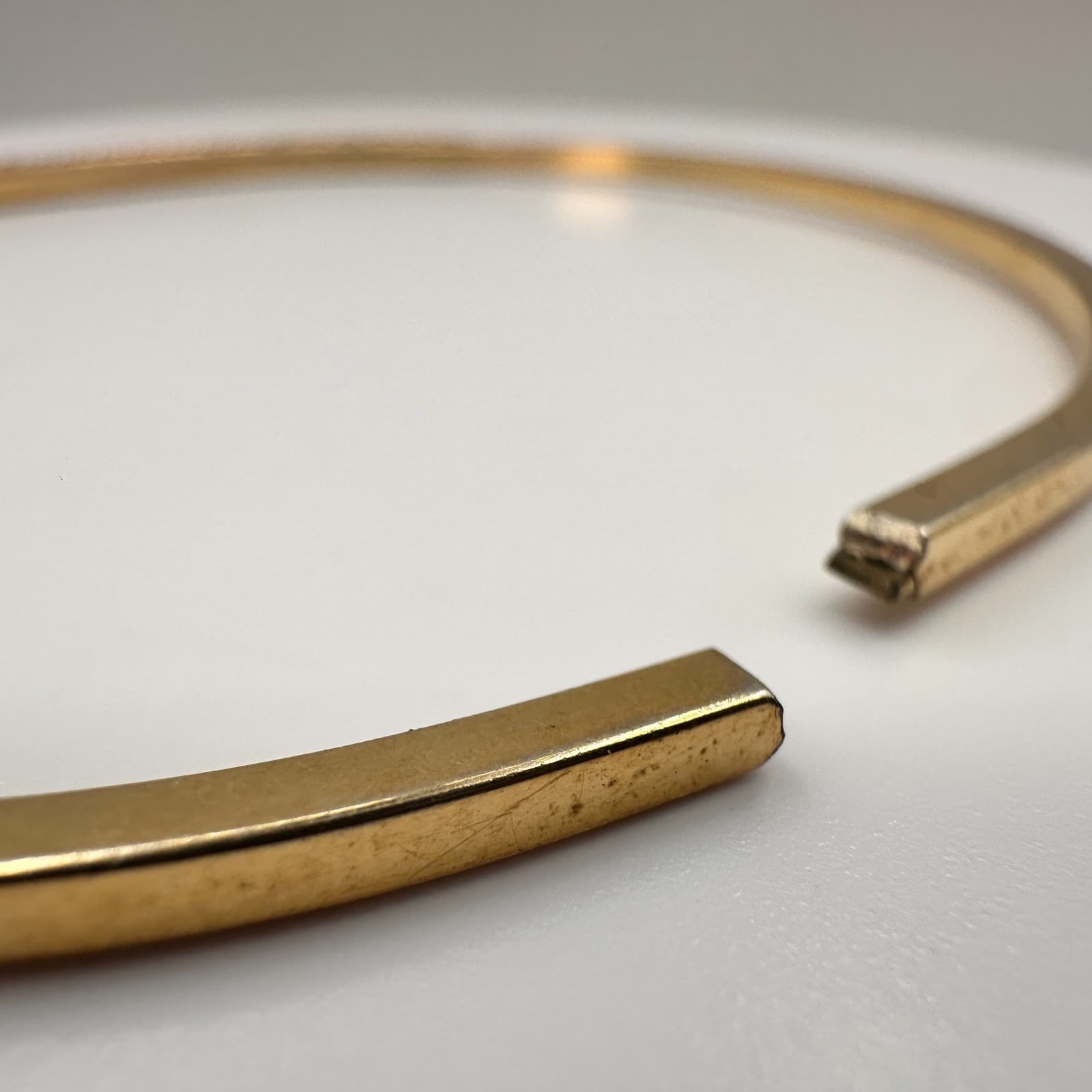 Vintage 80s Green & Clear Crystal Rhinestone Gold Tone Bangle Statement Jewelry - Thumbnail 7