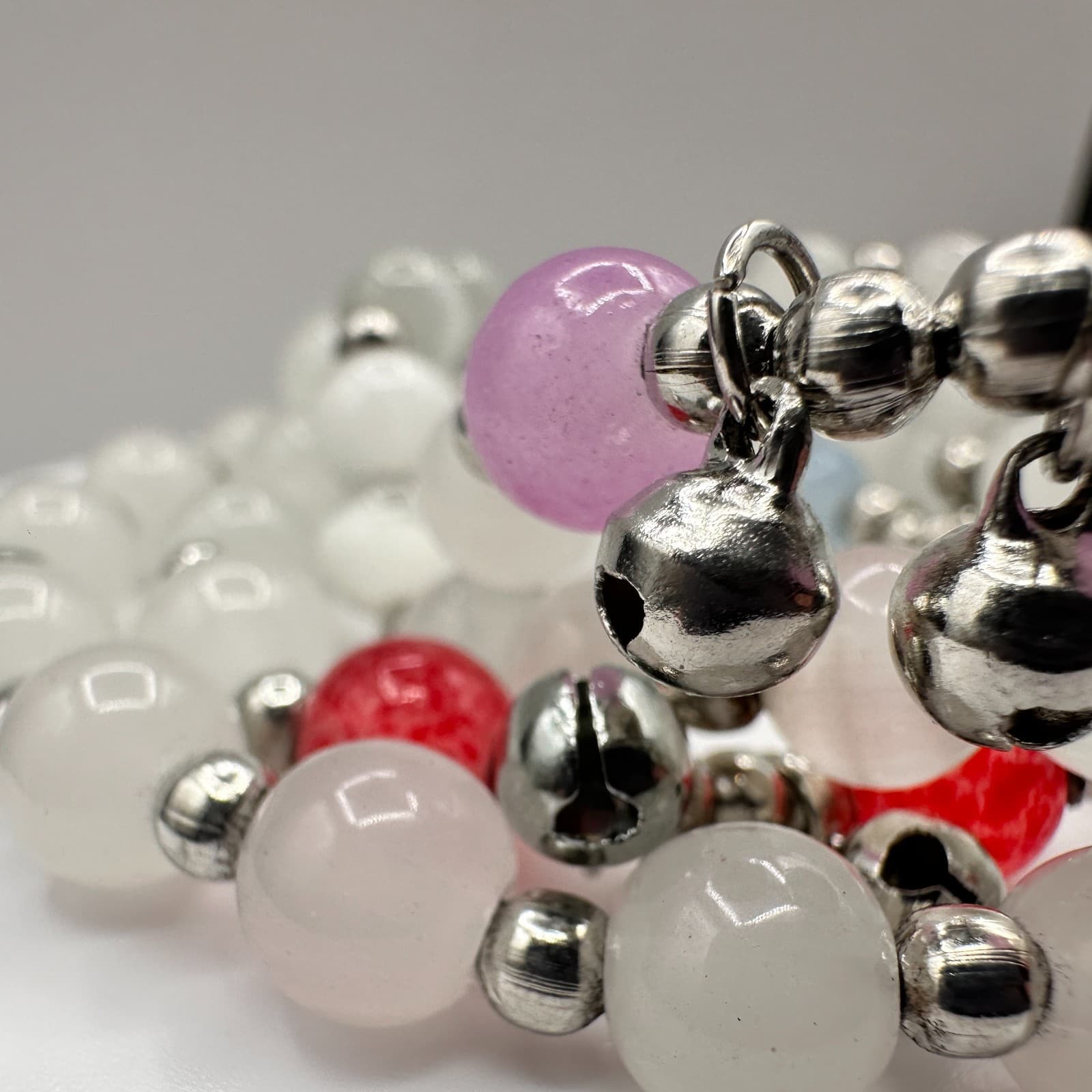 Vintage 90s White Glass Beaded Bracelet Multi Strand Boho Women's Jewelry - Thumbnail 4