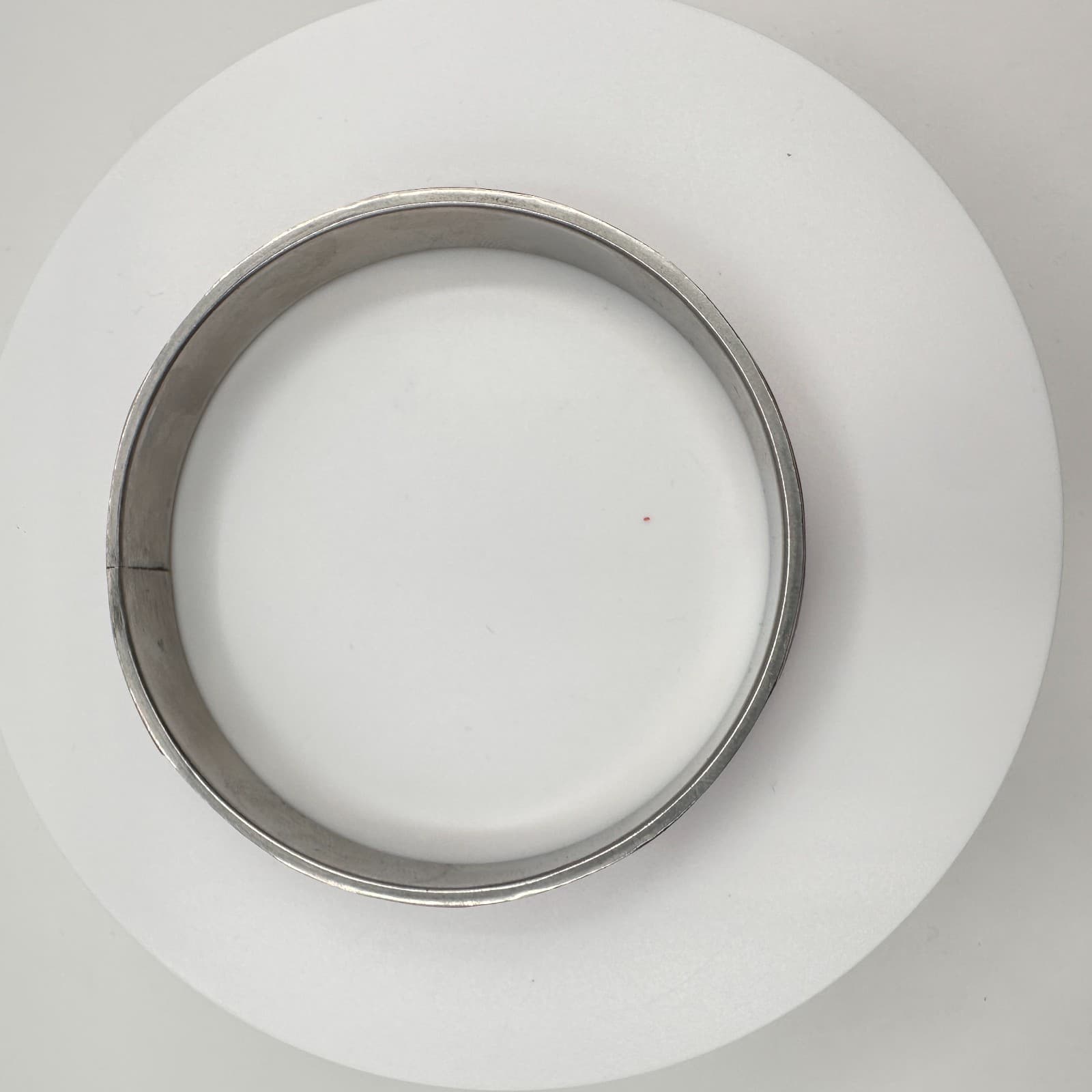 Vintage 80s Pink Mother of Pearl Inlay Bangle Bracelet Silver Tone Boho Retro - Thumbnail 5