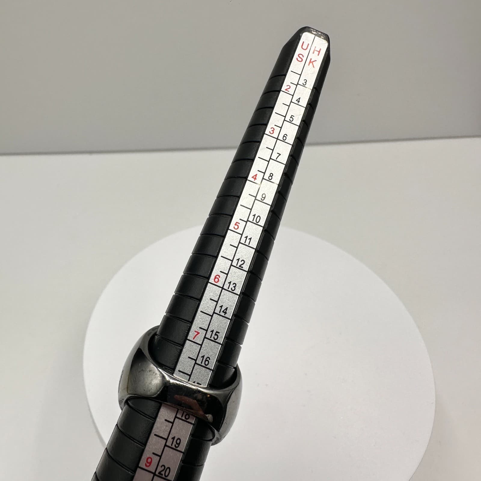 Vintage 90s Silver Tone Dome Ring Black Rhinestone Statement Women's Jewelry - Thumbnail 6