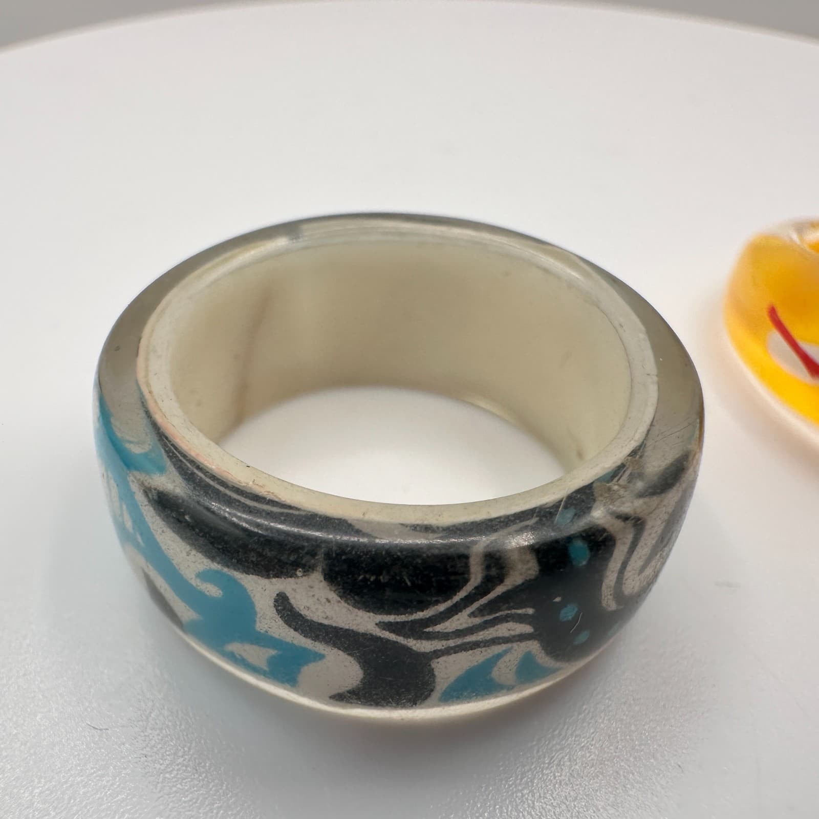 Vintage 90s Swirl Geometric Round Ring Set Boho Women's Classic Fashion Jewelry - Thumbnail 5