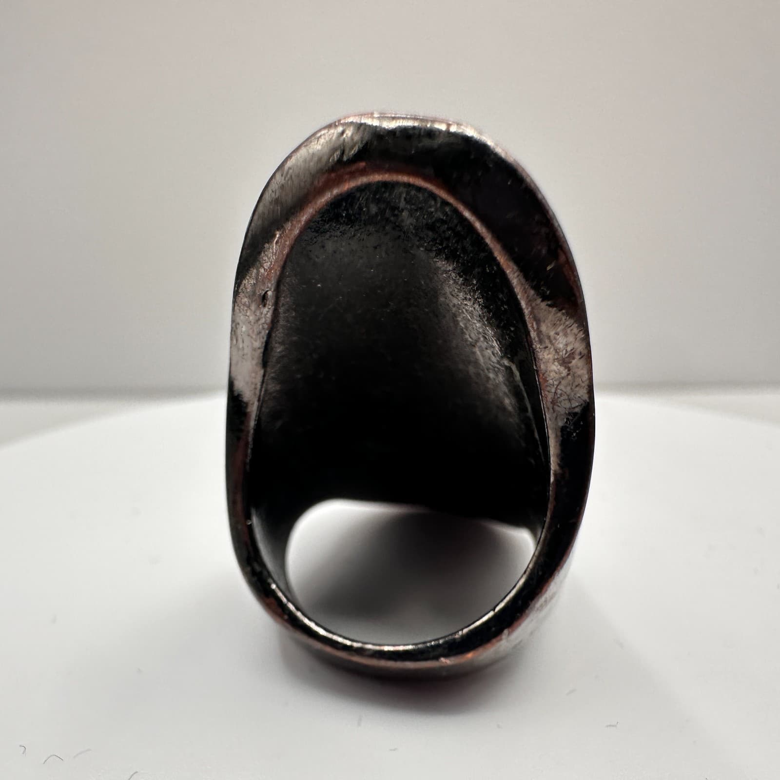 Vintage 90s Clear Glass Rhinestone Statement Geometric Ring Silver Tone Jewelry - Thumbnail 3